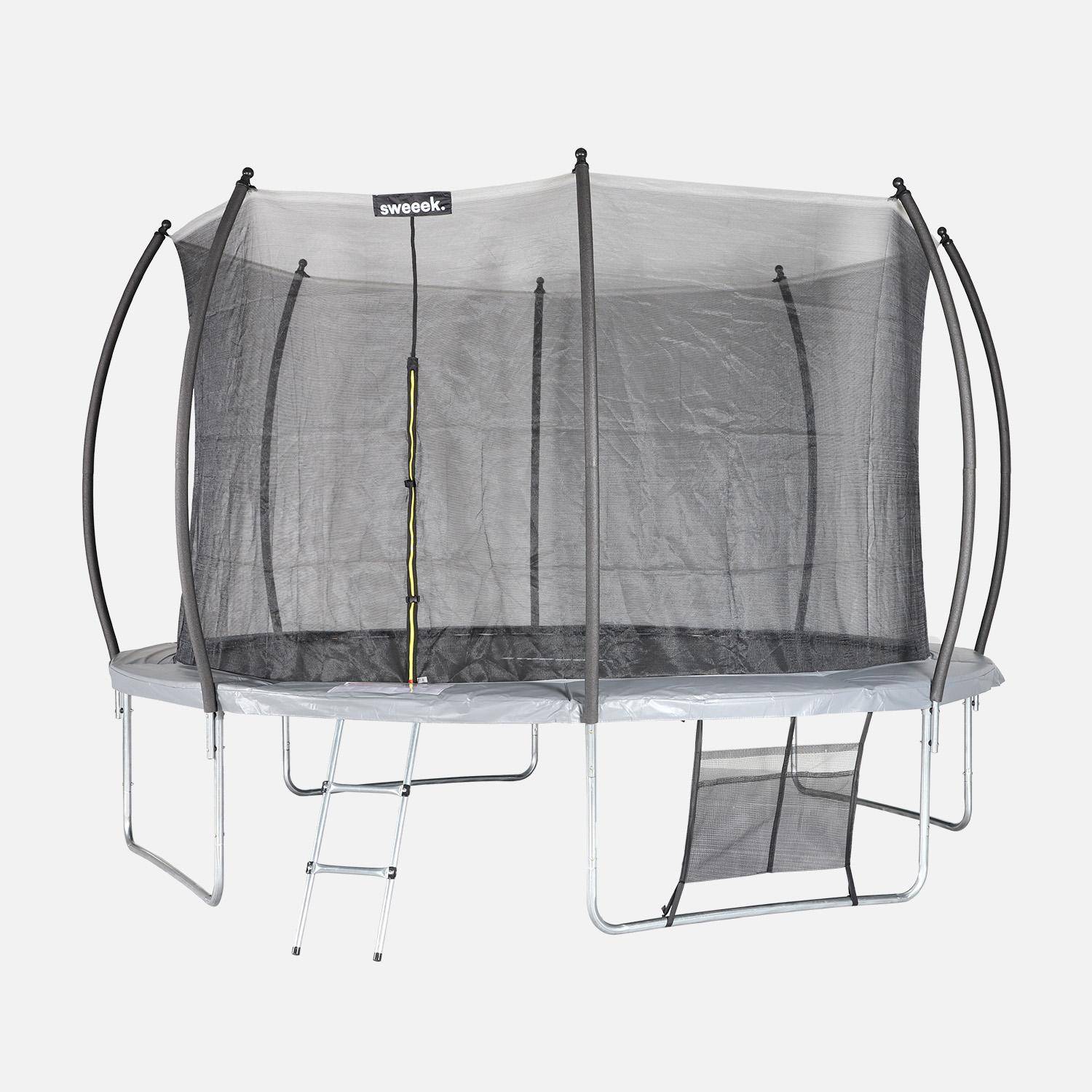 Trampolino 370cm rete interna con set di accessori, Saturne Inner XXL, Grigio, 365x365x80 cm Photo3