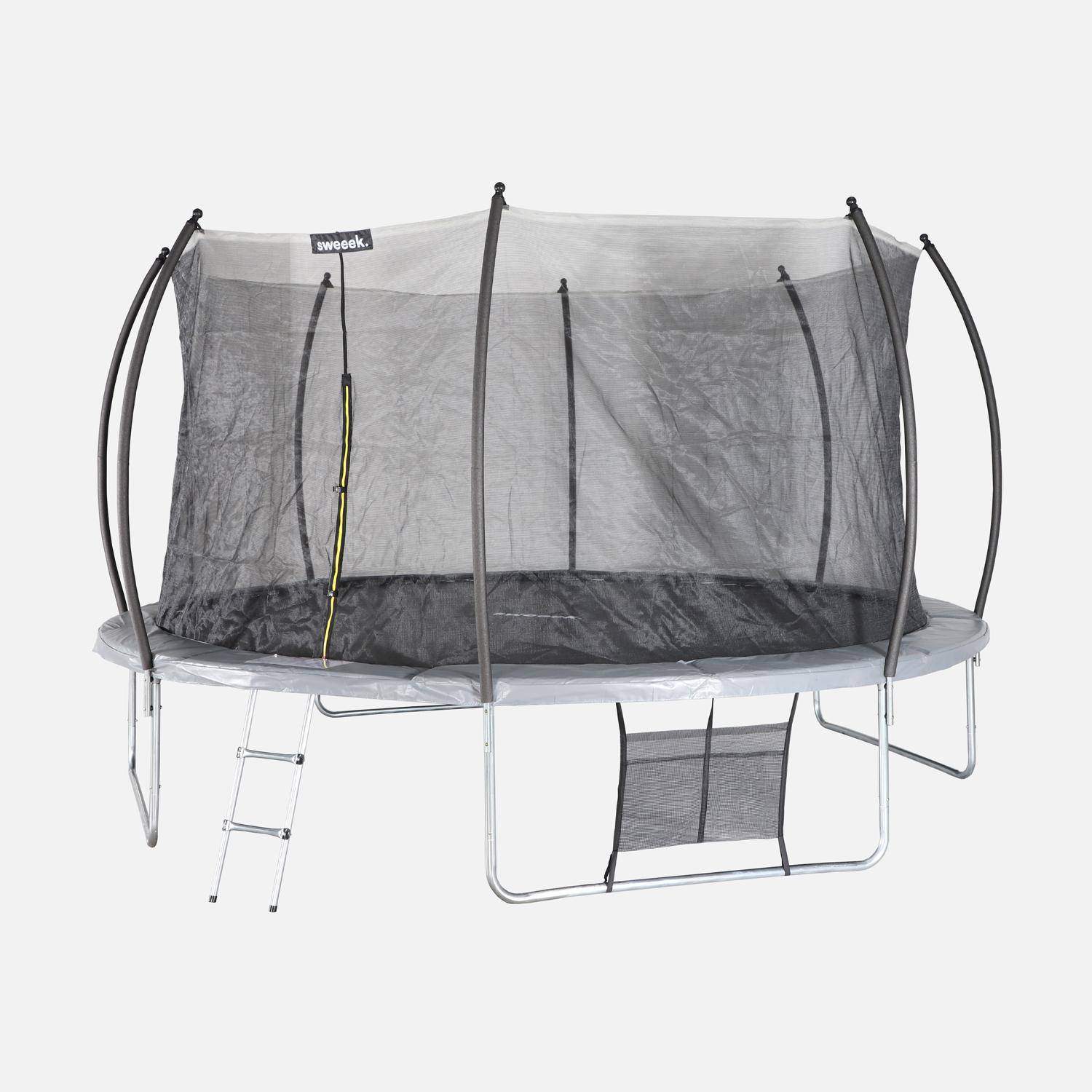 Trampolino 430cm rete interna con pacchetto accessori, Venus Inner XXL, Grigio, 365x365x80 cm Photo3