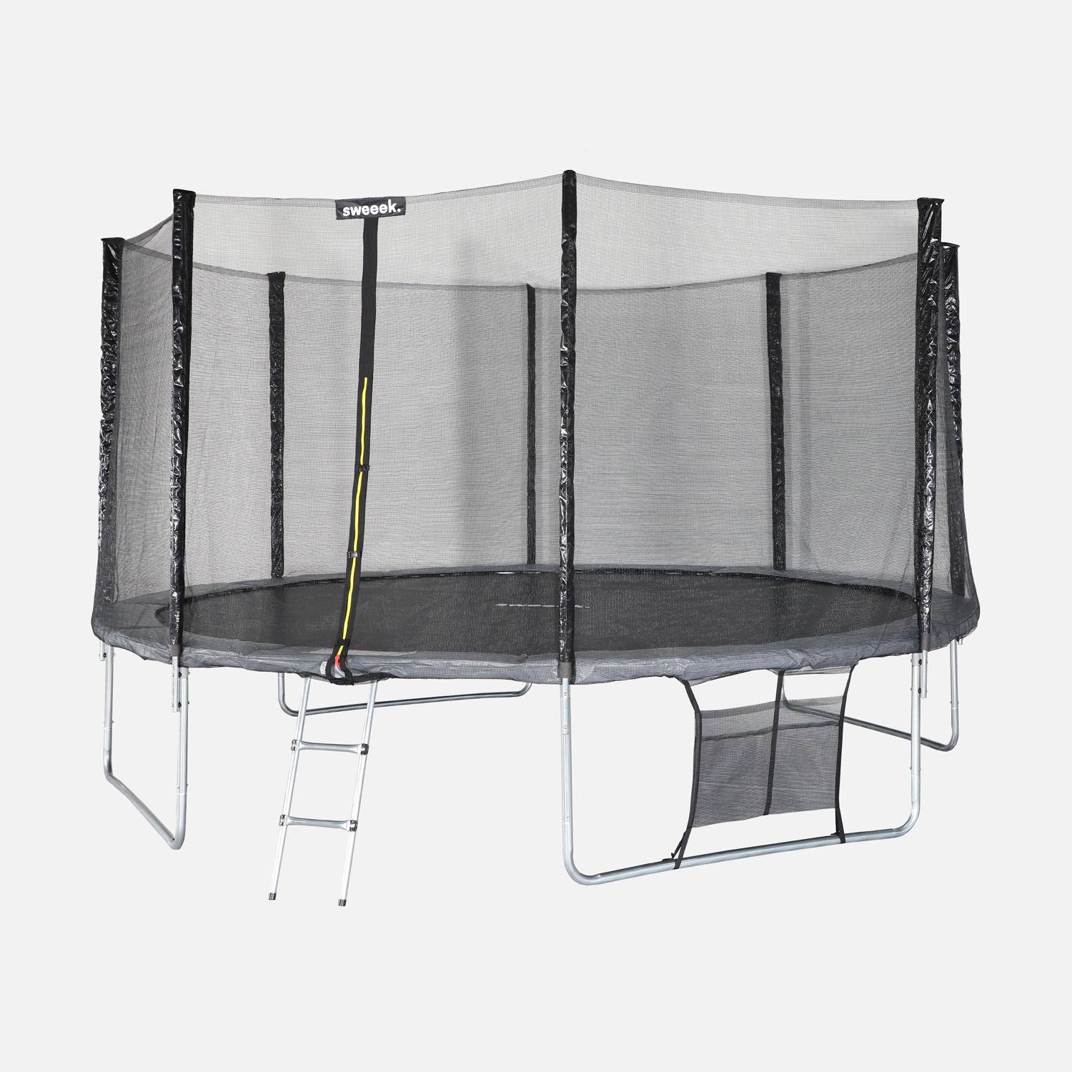 Trampolín con pack de accesorios de 430cm, Venus XXL, Gris, 430x430x260 cm Photo3