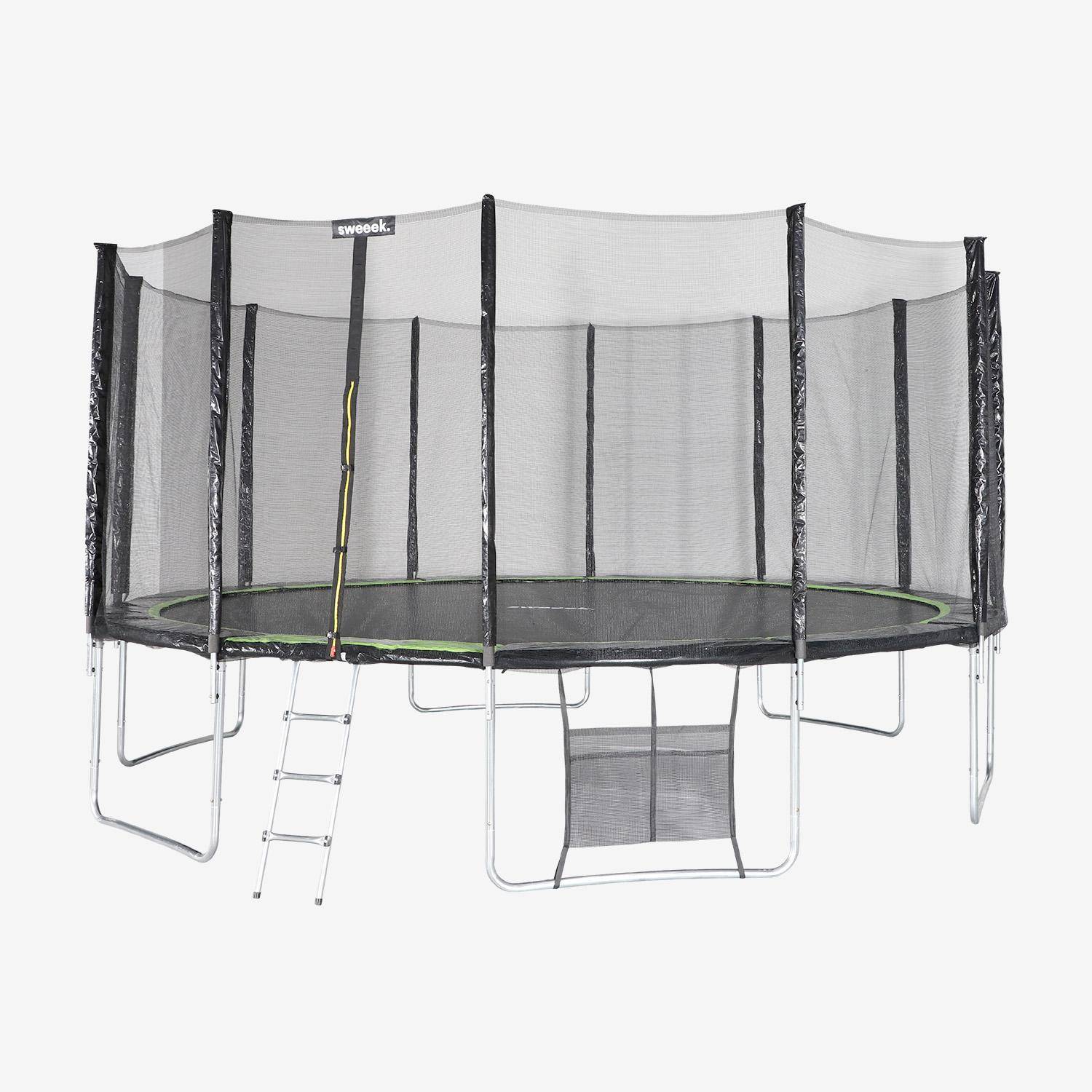 Cama elástica con pack de accesorios, 490cm, Jupiter XXL, Verde, 490x490x270 cm Photo2