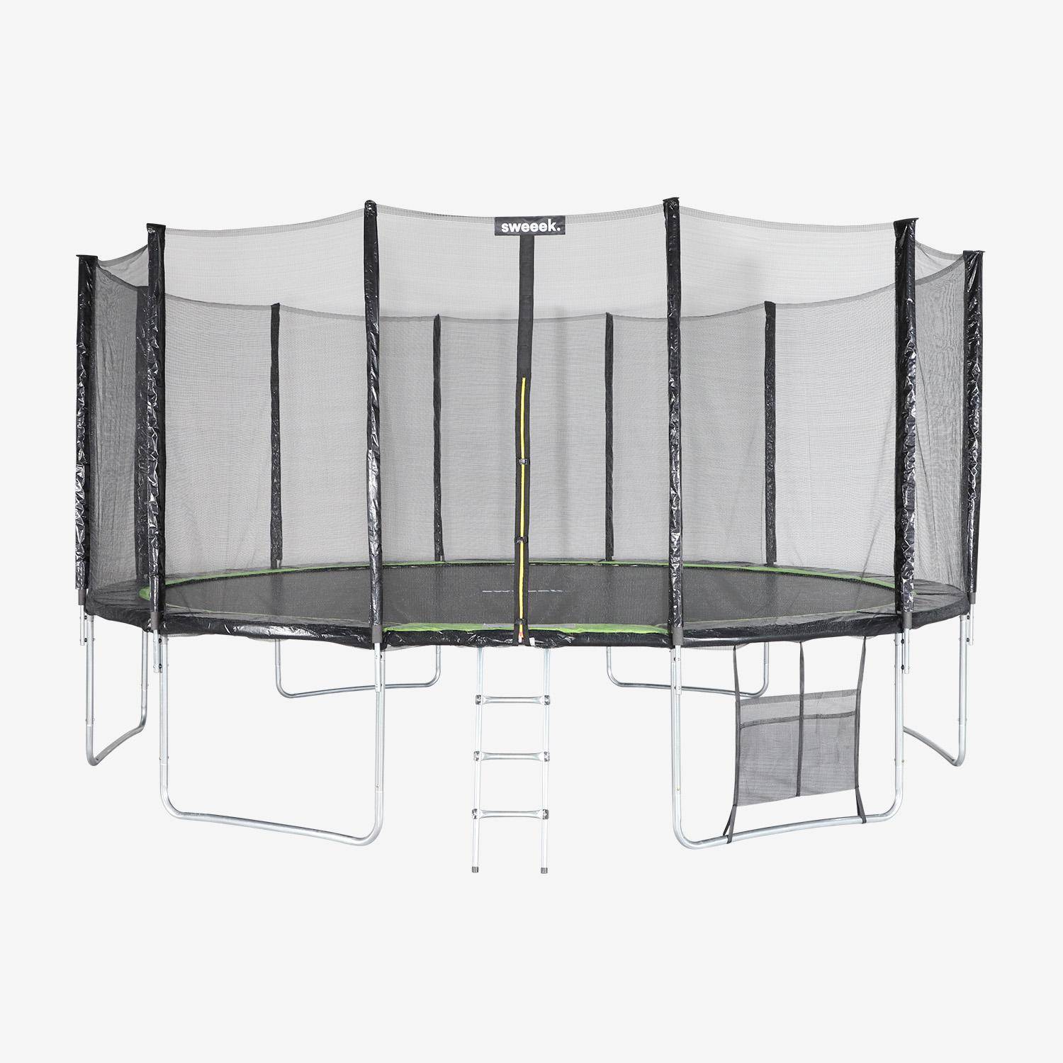 Cama elástica con pack de accesorios, 490cm, Jupiter XXL, Verde, 490x490x270 cm Photo3
