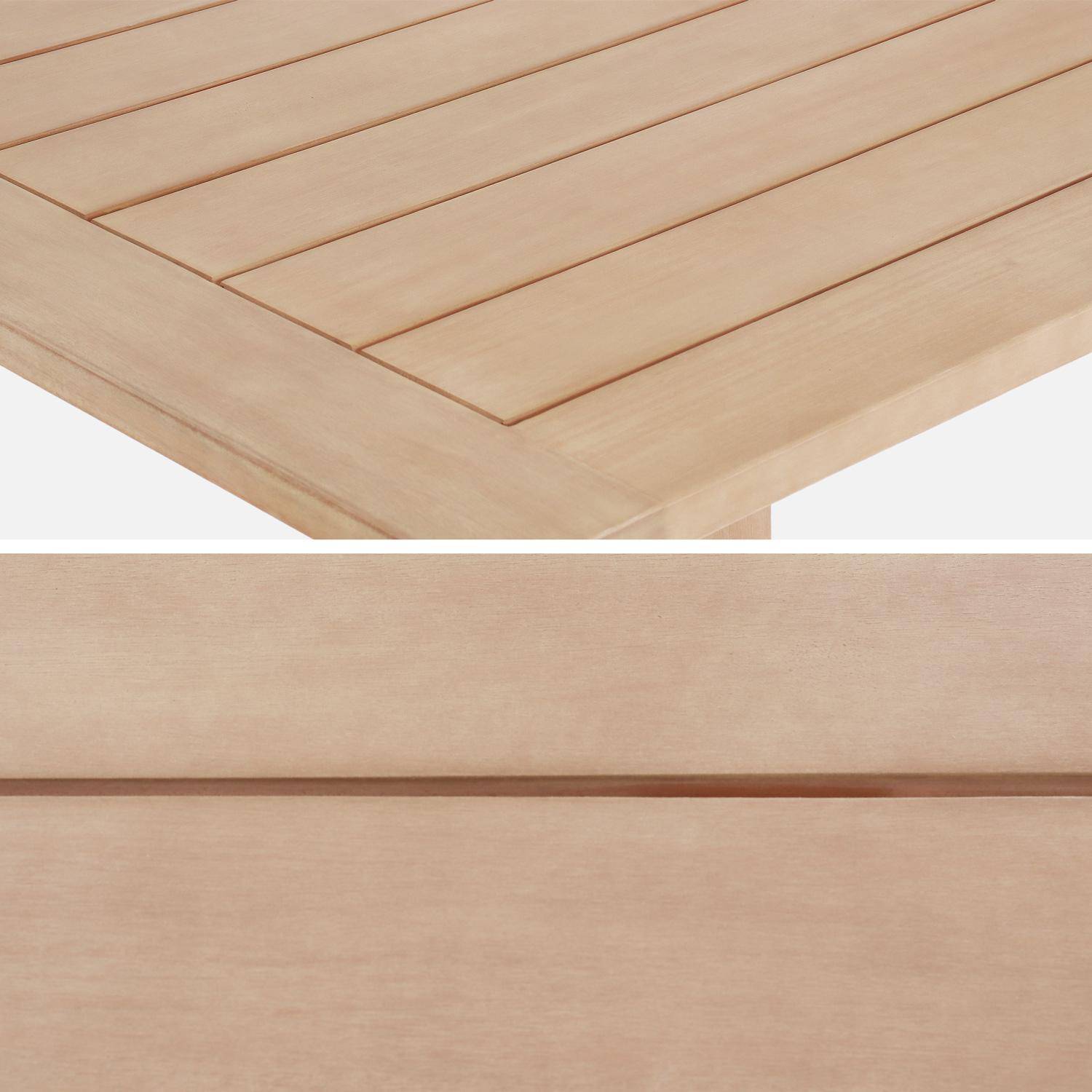 Table de jardin en bois d'eucalyptus LORIA naturel, 8 places, 260 x 100 x 76 cm Photo8