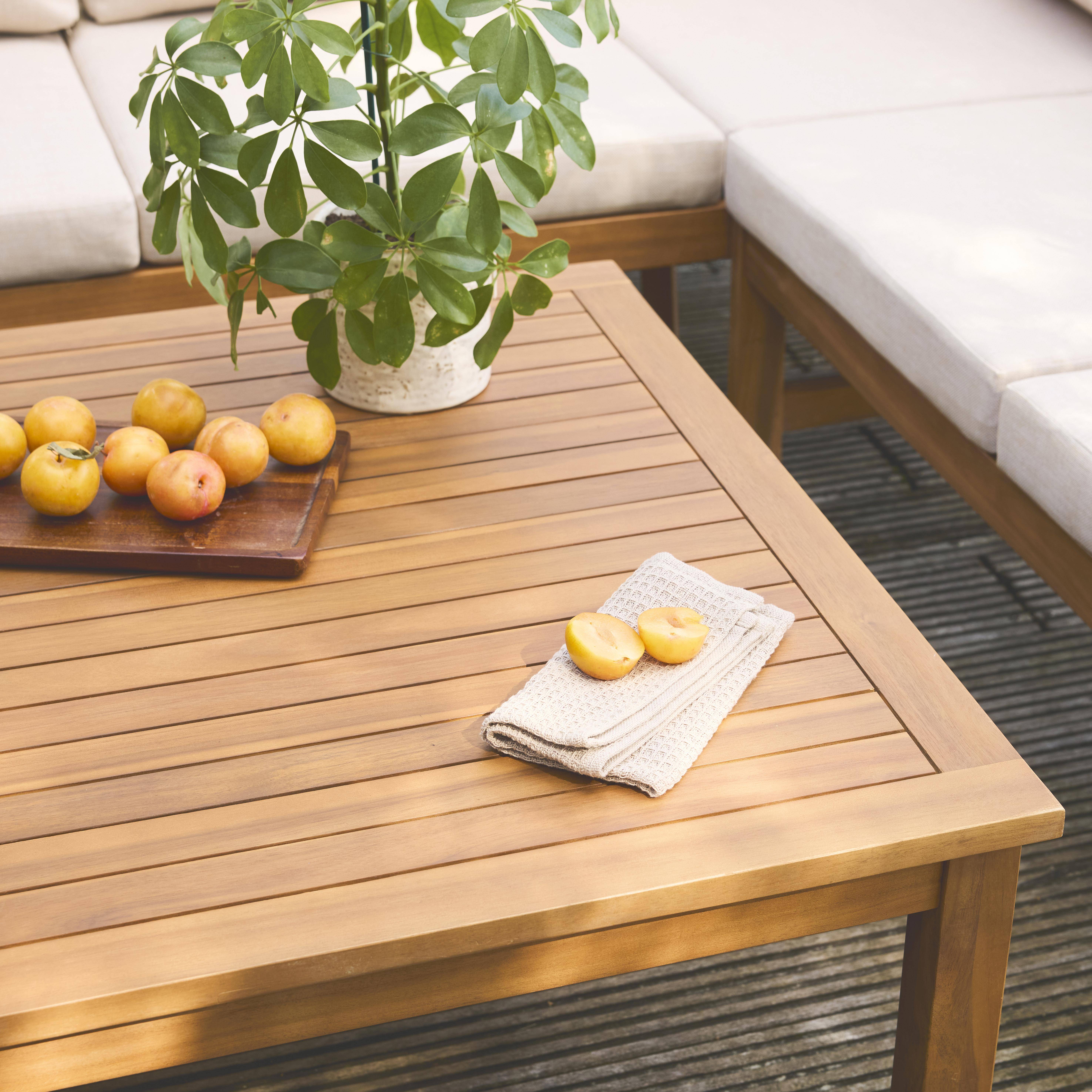 Salotto da giardino angolare in acacia 5 posti, Loberia, Beige, 187x77.5x64.5 cm Photo3