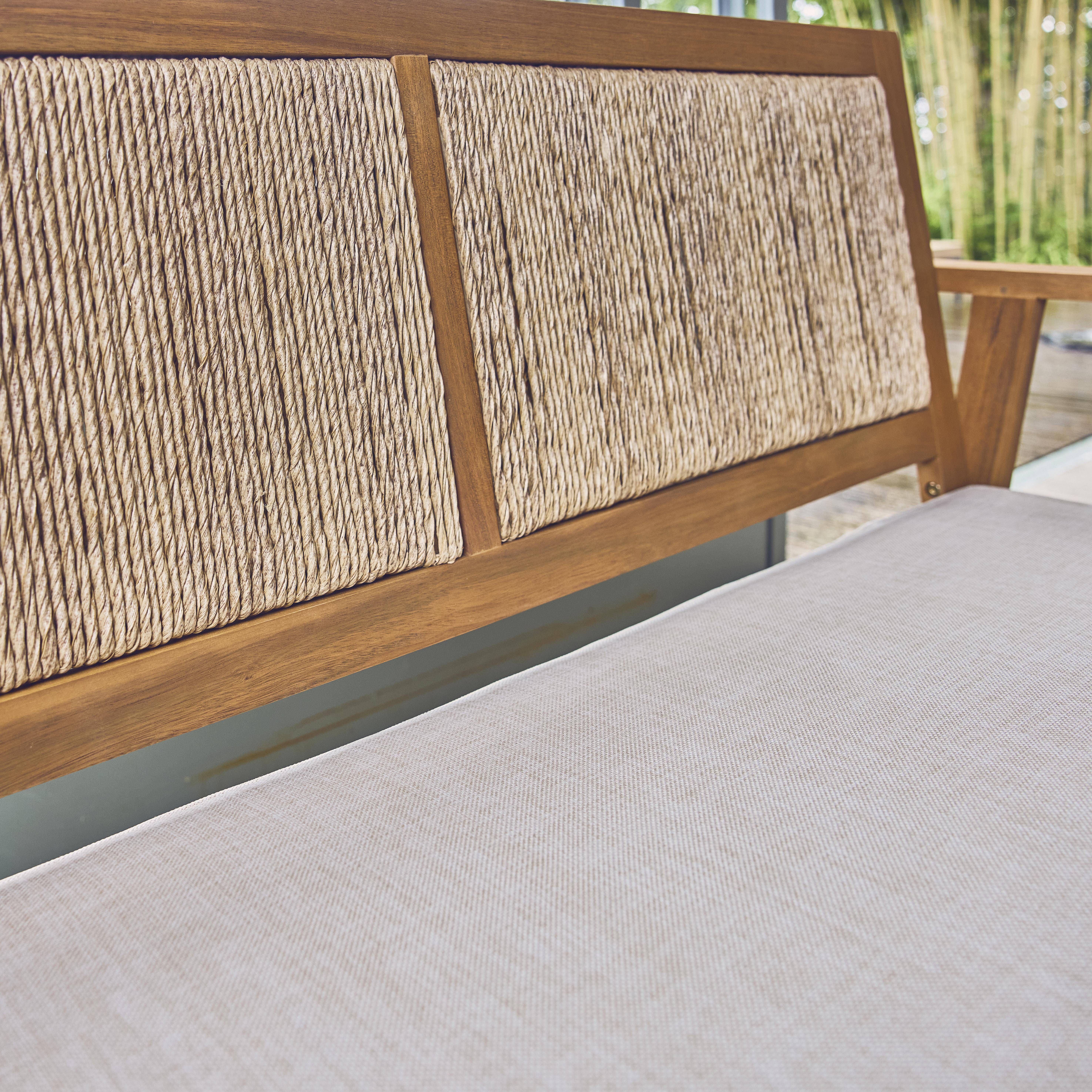 Salotto da giardino con canneté verticale, 4 posti, Bohemia, Marrone naturale, 117x64x74 cm,sweeek,Photo4