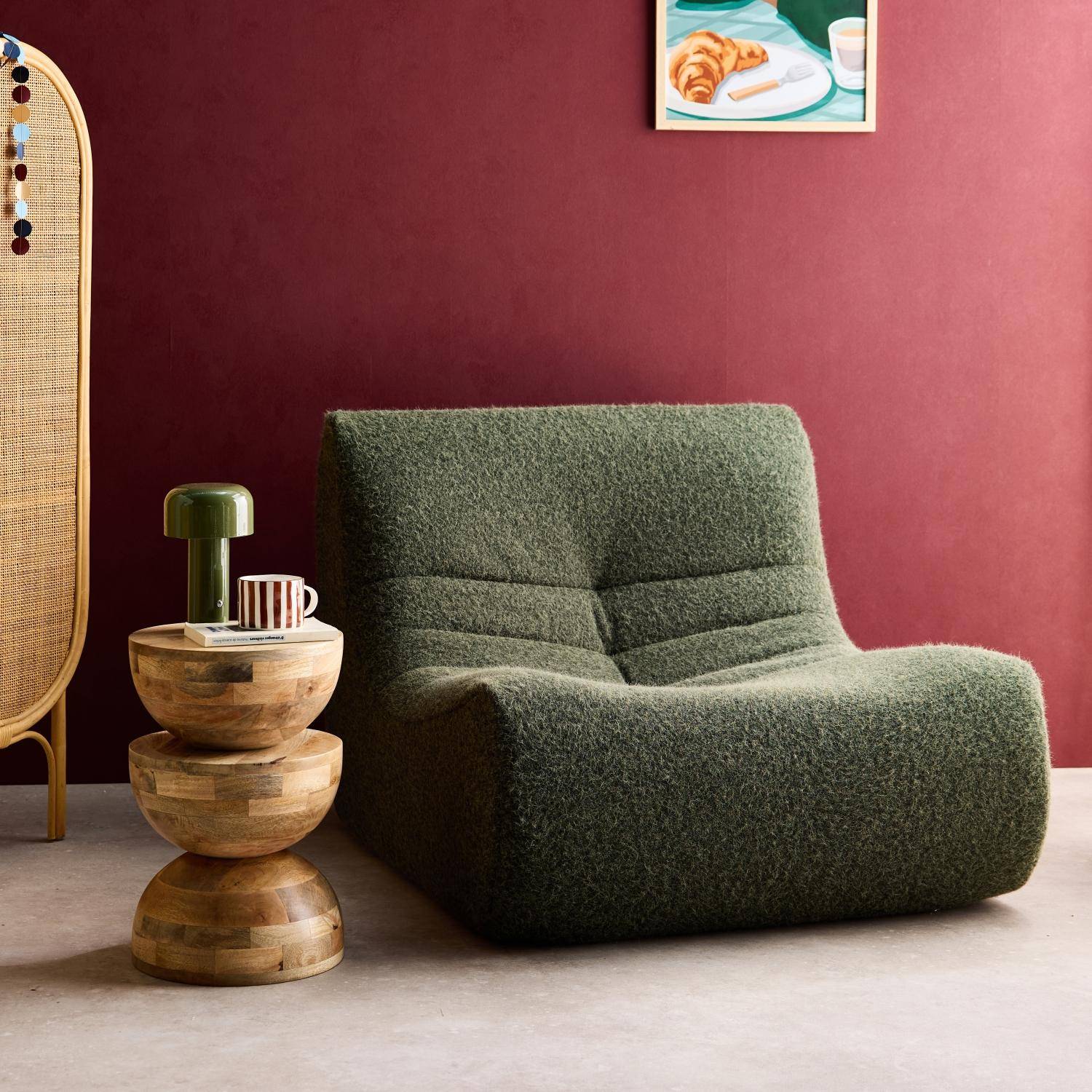 Fauteuil Sokol alpaca-effect bekleding 1 zitplaats kaki L 91 x B 105 x H 72cm - Sokol,sweeek,Photo1