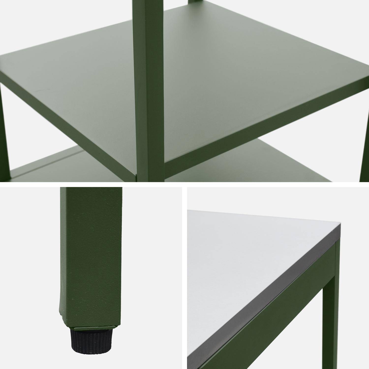 Outdoor-Küche aus grünem Stahl mit 2 Regalböden L49 cm - Naxos,sweeek,Photo6