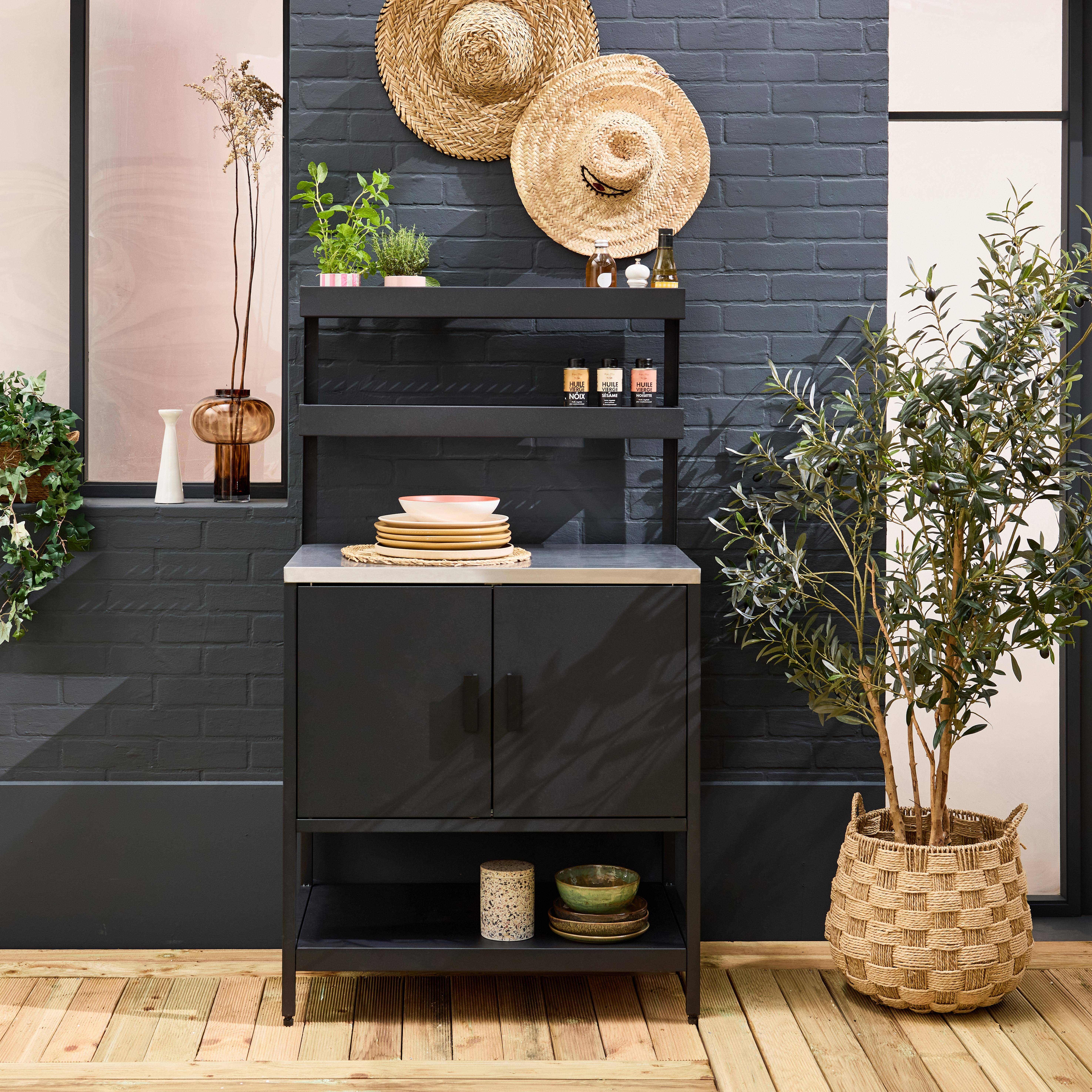 eloge 2本セット Module buitenkeuken 2 deuren en 2 hang-planken zwart| sweeek