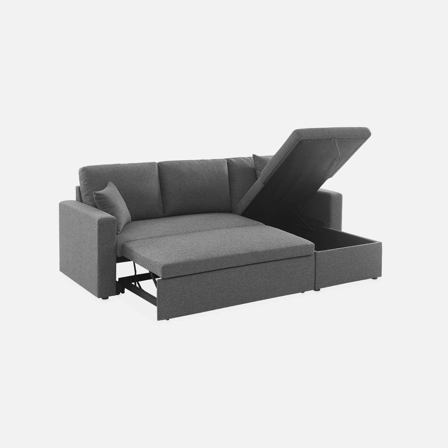 3-seater compact reversible corner sofa bed, Smile, Charcoal Grey, 213.5x136.5x83 cm Photo7