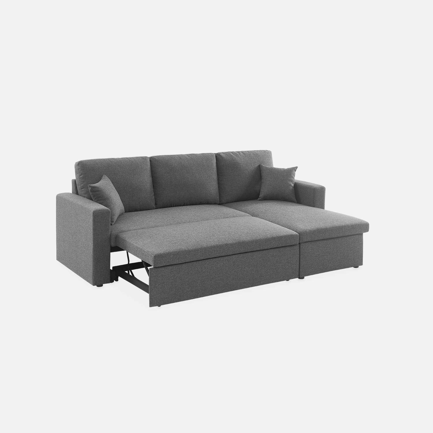 3-seater compact reversible corner sofa bed, Smile, Charcoal Grey, 213.5x136.5x83 cm Photo8