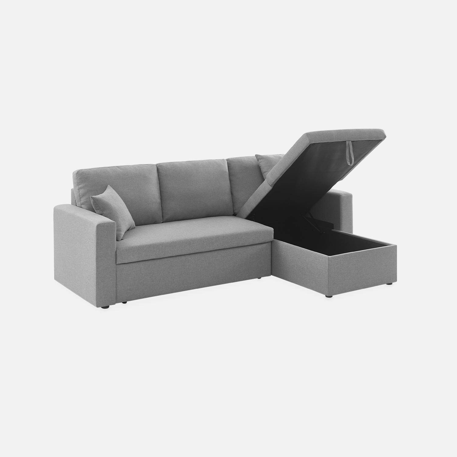 3-seater compact reversible corner sofa bed, Smile, Light Grey, 213.5x136.5x83 cm Photo7
