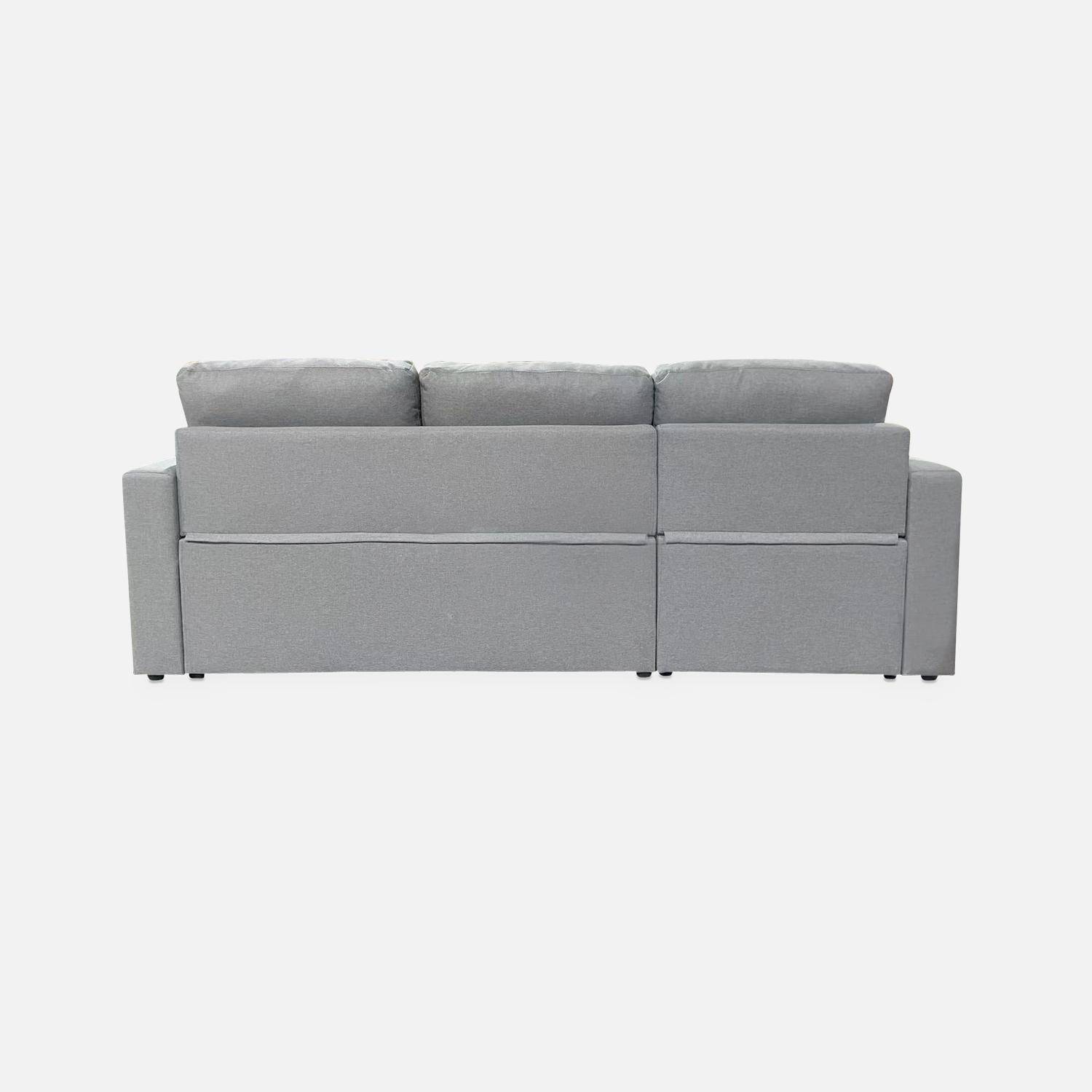 3-seater compact reversible corner sofa bed, Smile, Light Grey, 213.5x136.5x83 cm Photo9
