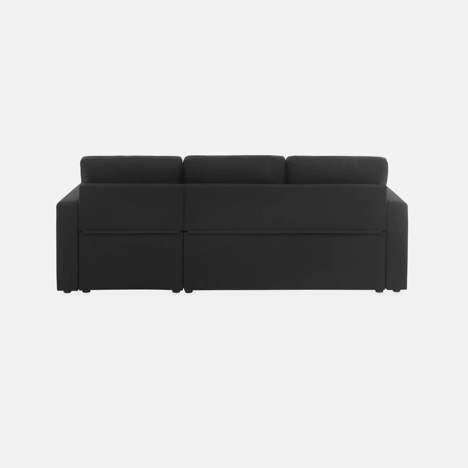 3-seater compact reversible corner sofa bed, Smile, Black, 213.5x136.5x83 cm Photo9