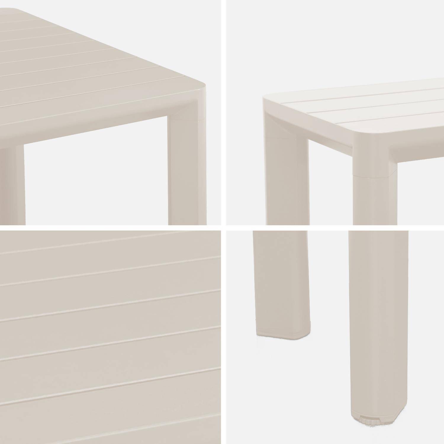 Mesa de jardim em alumínio 2 bancos 8 lugares, Sacramento + Madison, Beige, 220x100x75 cm Photo6