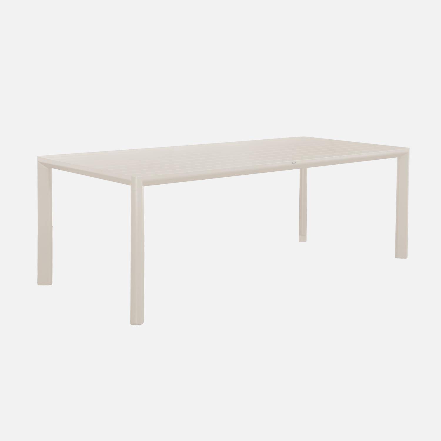 Mesa de jardim em alumínio 2 bancos 8 lugares, Sacramento + Madison, Beige, 220x100x75 cm Photo4