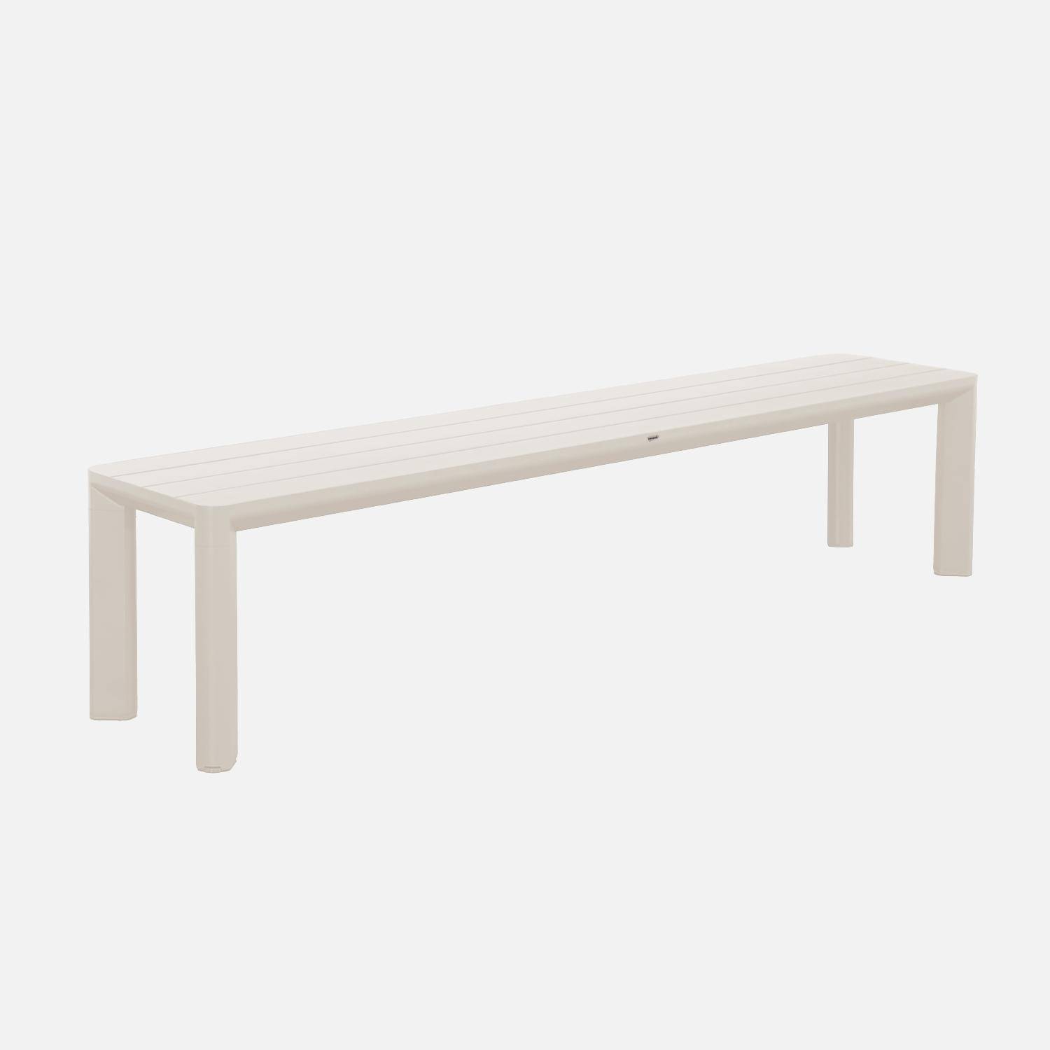 Mesa de jardim em alumínio 2 bancos 8 lugares, Sacramento + Madison, Beige, 220x100x75 cm Photo5
