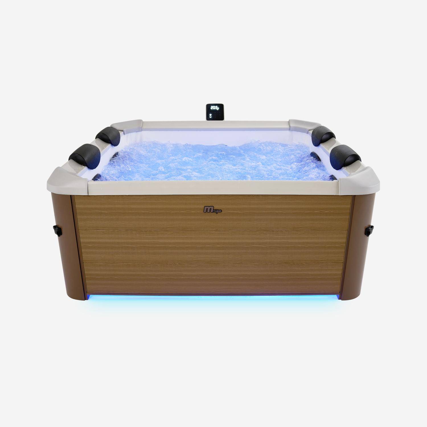 Spa rigide 6 places hydromassages, 4 coussins avec housse de protection, OSLO AMBER, beige, L 160 x P 160 x H 65 cm Photo2