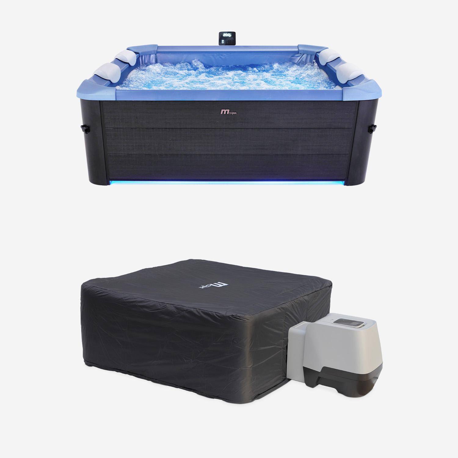 SPA rigide OSLO SAPPHIRE MSPA 6 personnes gris, 4 coussins, bâche incluse + housse thermique, hydromassages système,sweeek,Photo2