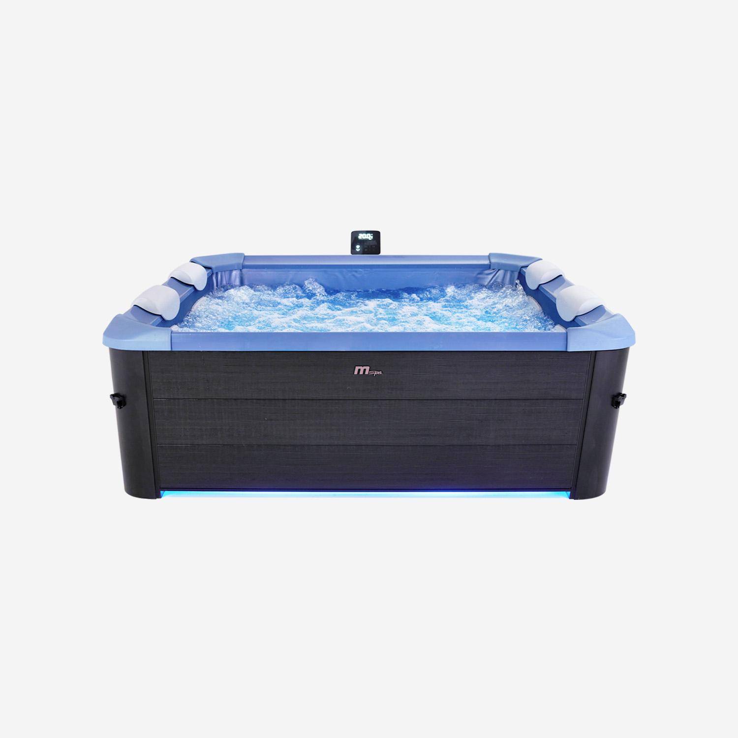 SPA rigide OSLO SAPPHIRE MSPA 6 personnes gris, 4 coussins, bâche incluse + housse thermique, hydromassages système,sweeek,Photo4