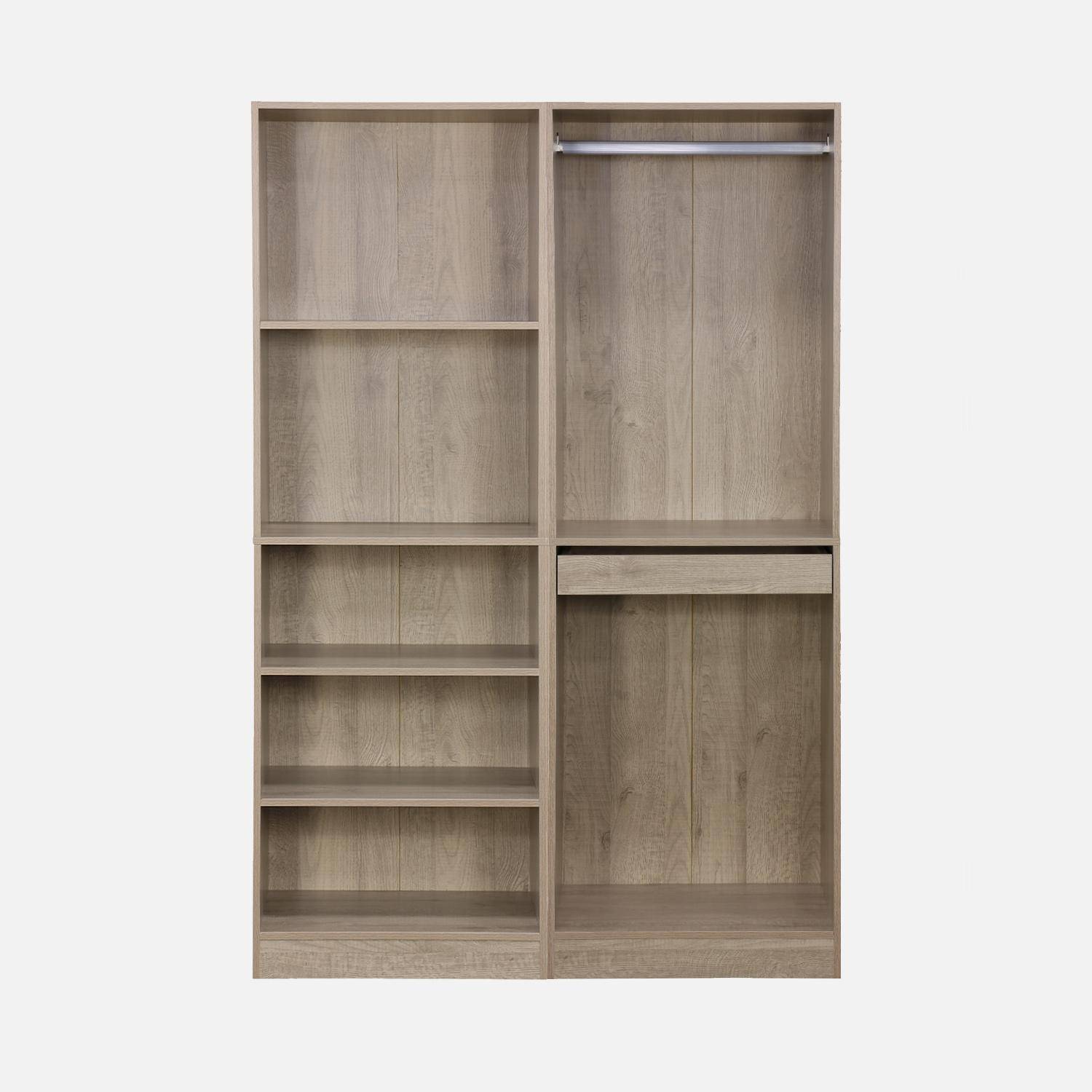 Vestidor Módulo de 2 elementos, Modulo, Natural, 120x45x180 cm Photo2
