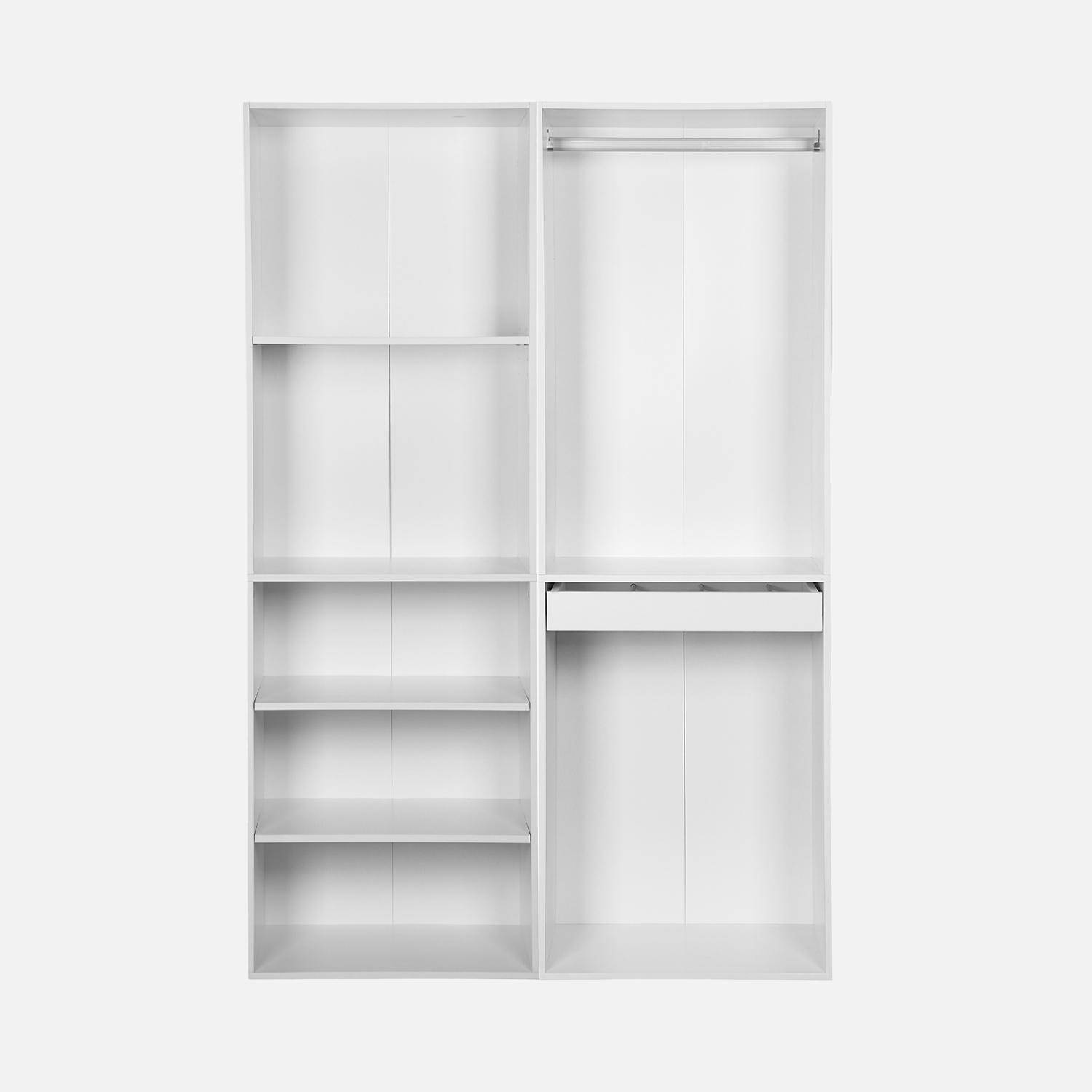 Vestidor Módulo de 2 elementos, Modulo, Blanco, 120x45x180 cm Photo2