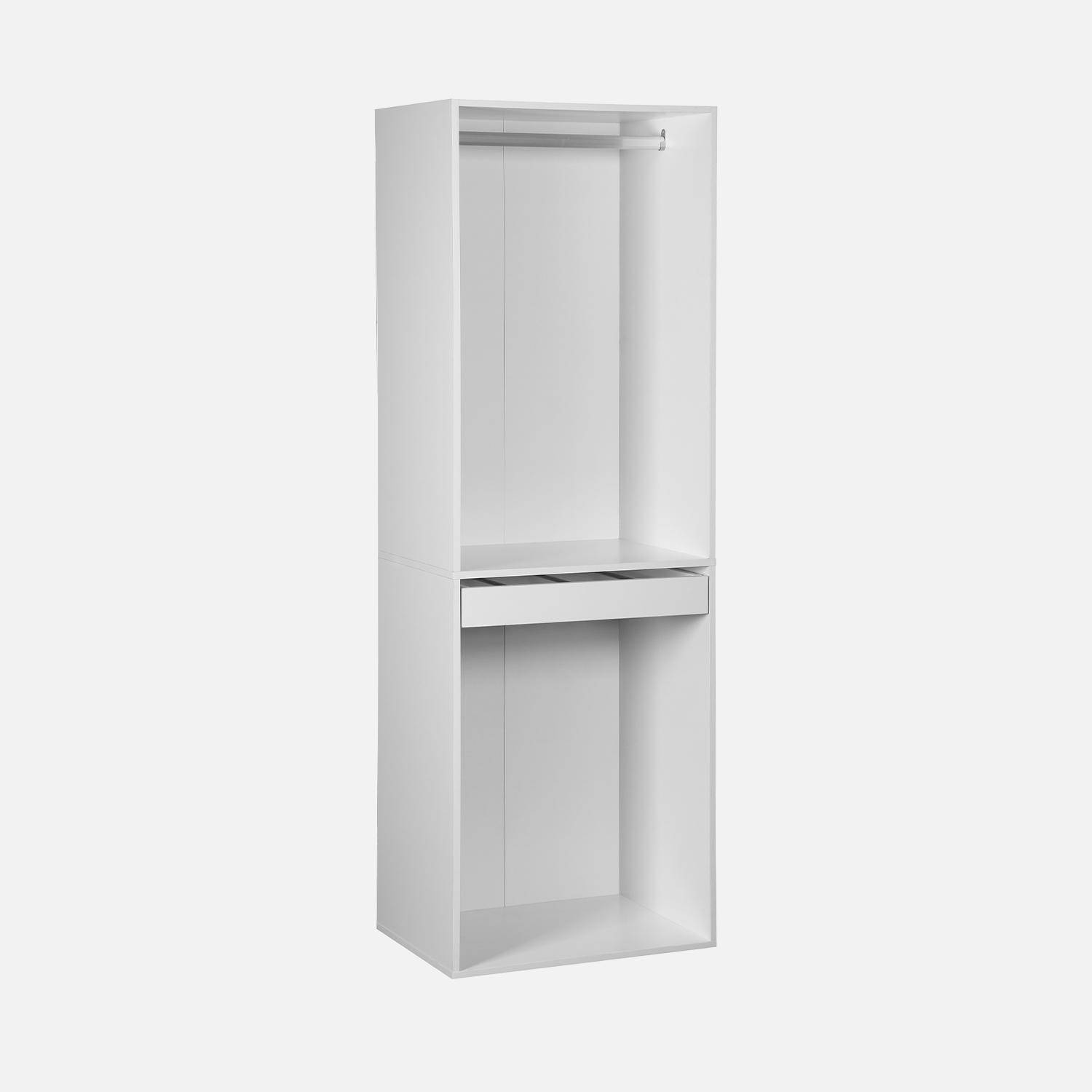 Vestidor Módulo de 2 elementos, Modulo, Blanco, 120x45x180 cm Photo3