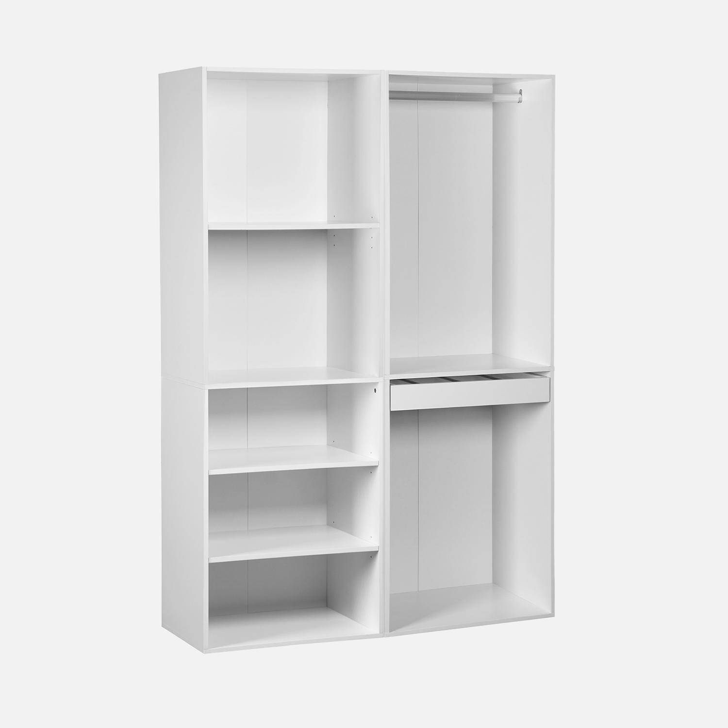 Vestidor Módulo de 2 elementos, Modulo, Blanco, 120x45x180 cm Photo1