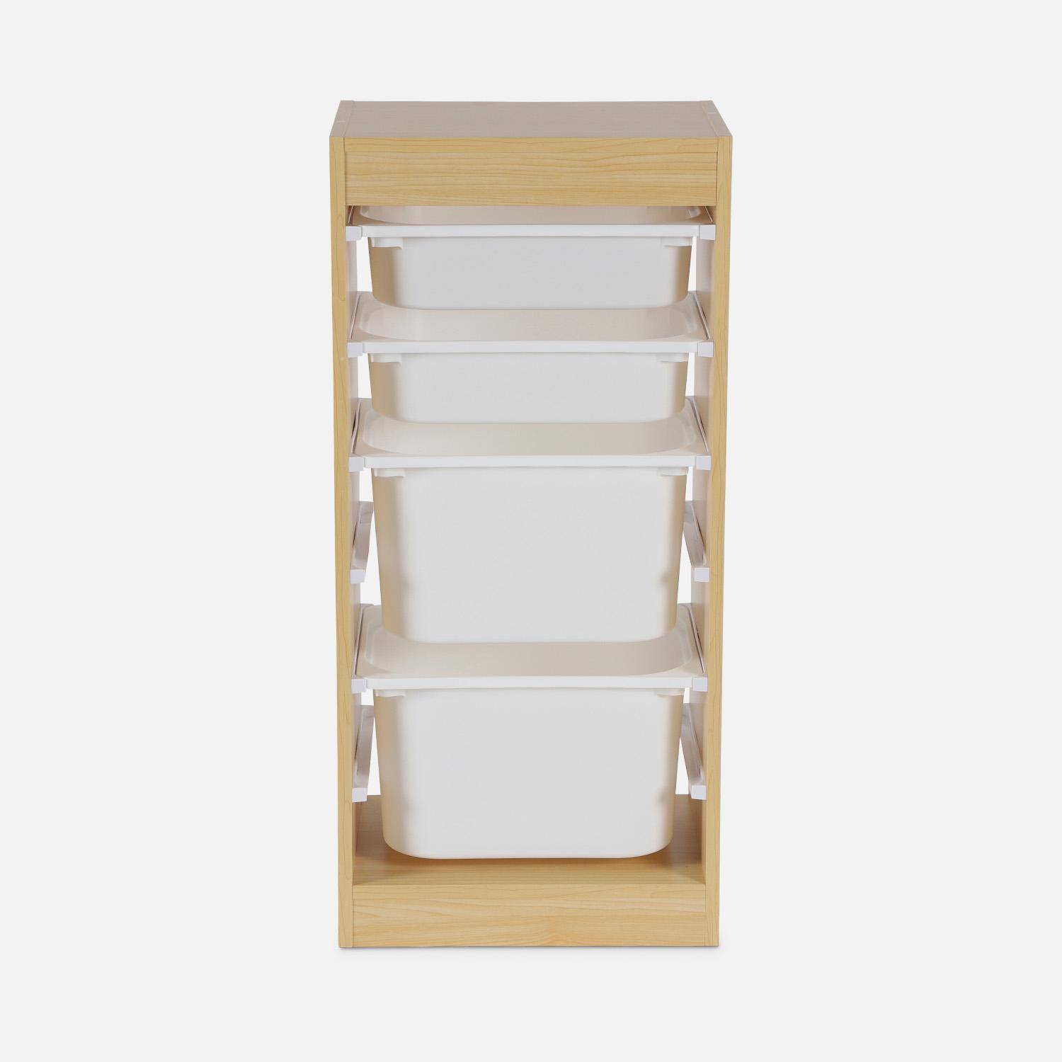 Meuble de rangement enfant 4 bacs de rangement, 41,5 x 30 x 89cm (Lot de 2) naturel Photo3