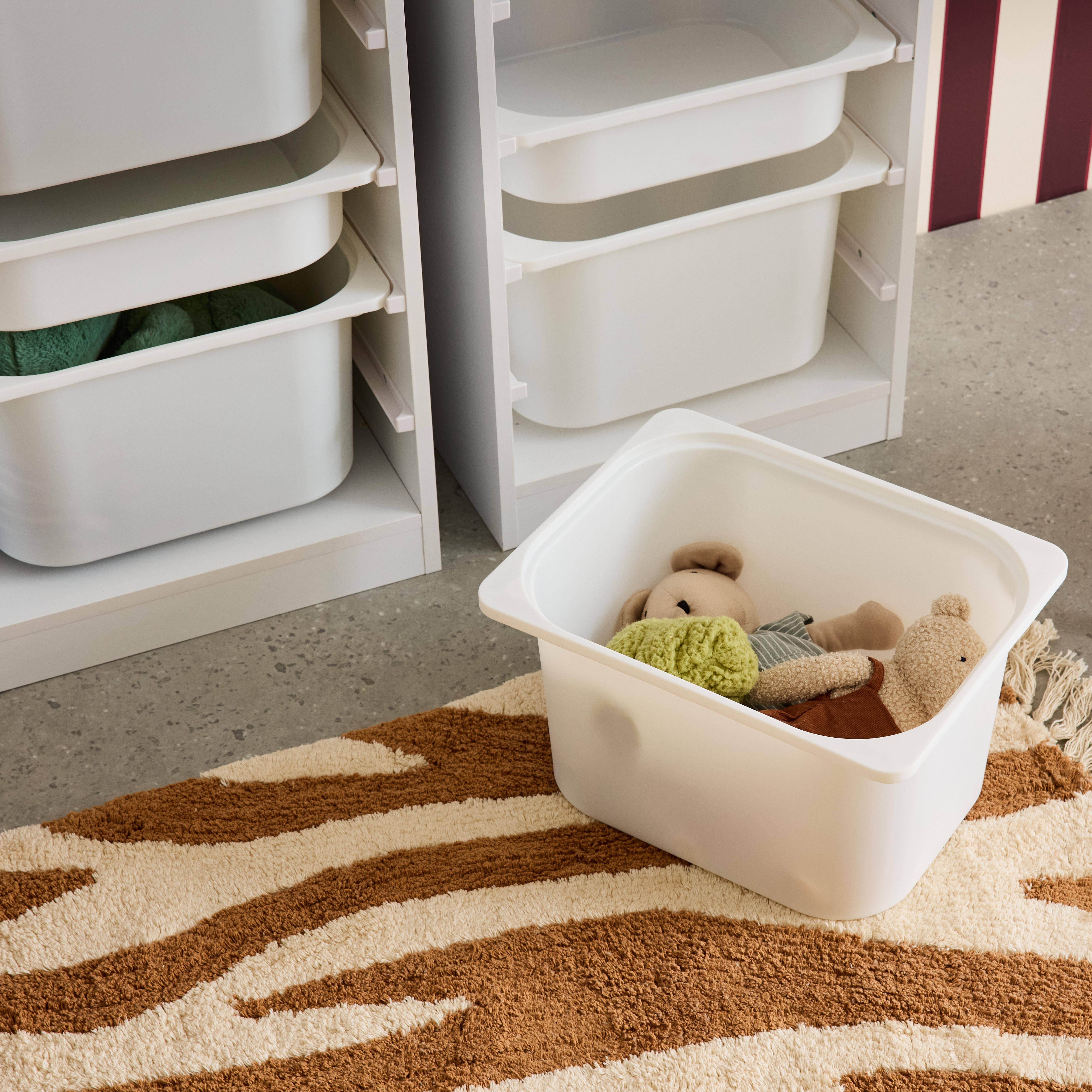 Set di 2 mobili per bambini con 4 contenitori, Sora x2, Bianco, 41.5x30x89 cm Photo4