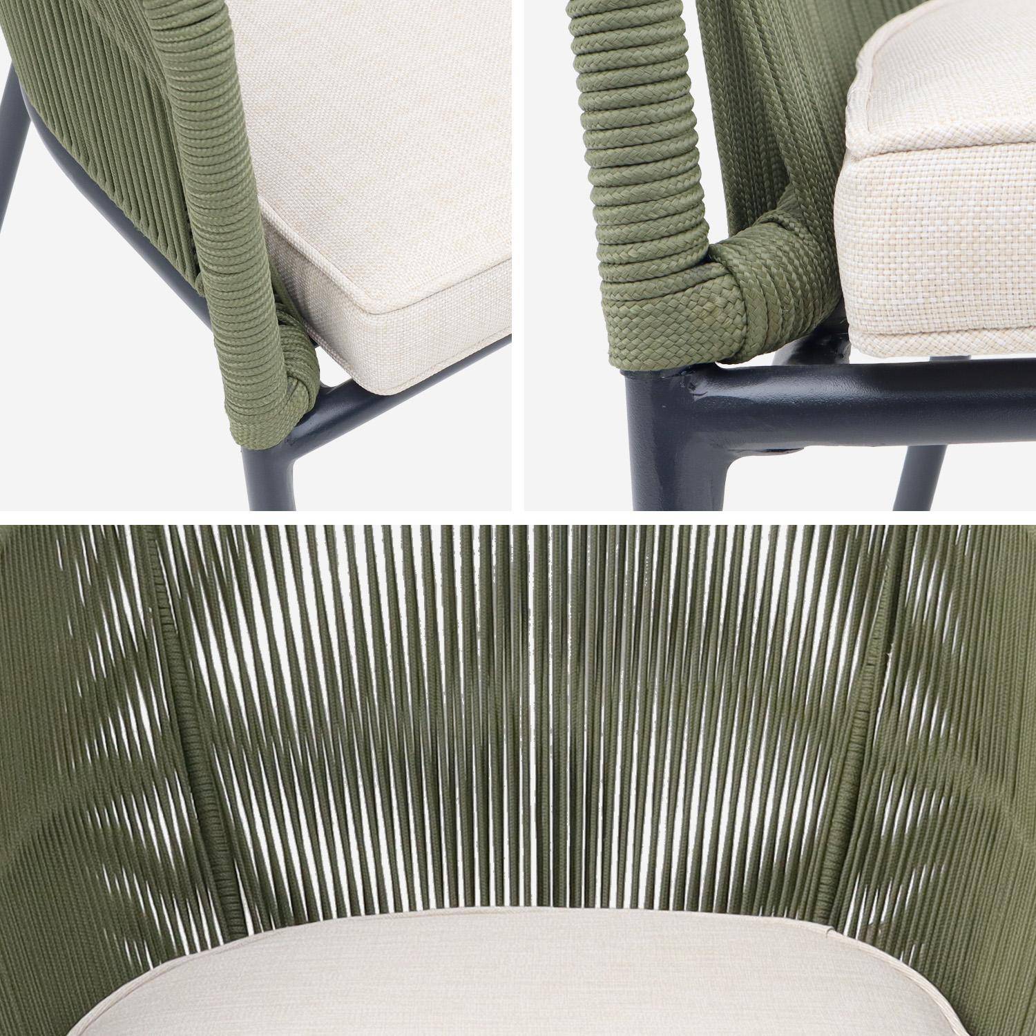 Pair of garden armchairs with rope and galvanised steel, Santos, 56.5x59x79 cm Photo9