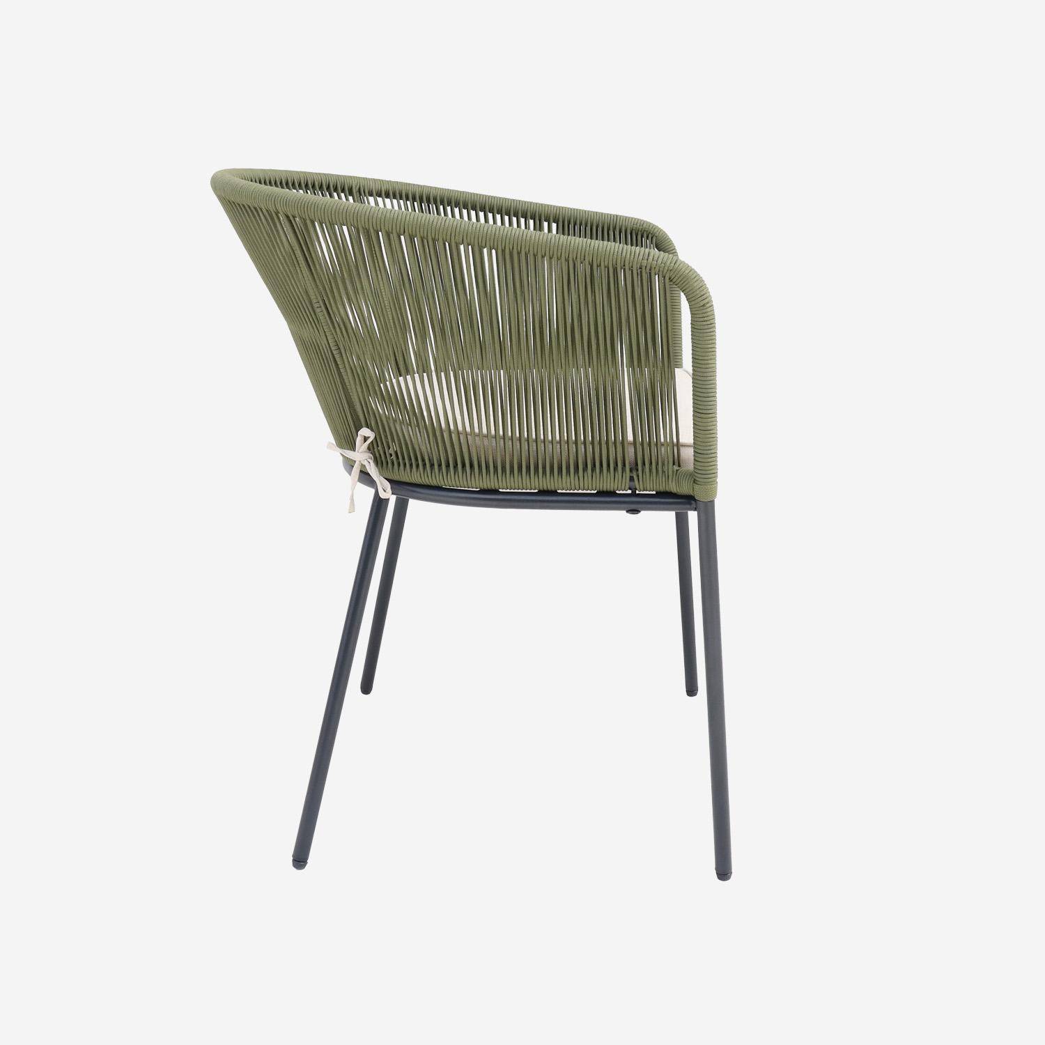 Pair of garden armchairs with rope and galvanised steel, Santos, 56.5x59x79 cm Photo8