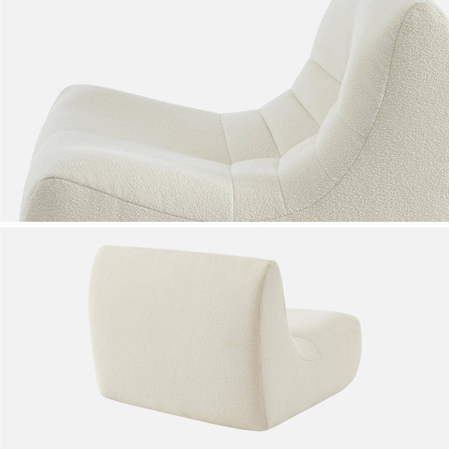 Set of 3 modular armchairs in boucle fabric, Sokol trio, White, 91x105x72 cm Photo8