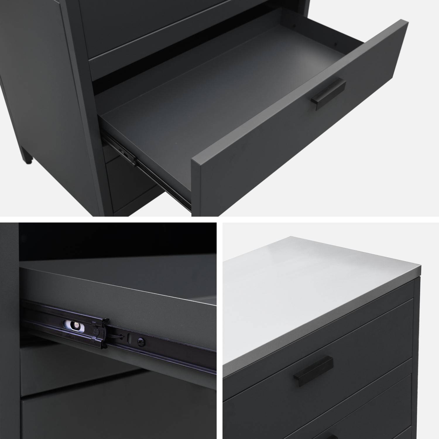 Cuisine extérieure Naxos 6 modules avec barbecue au charbon acier inoxydable noir,sweeek,Photo10