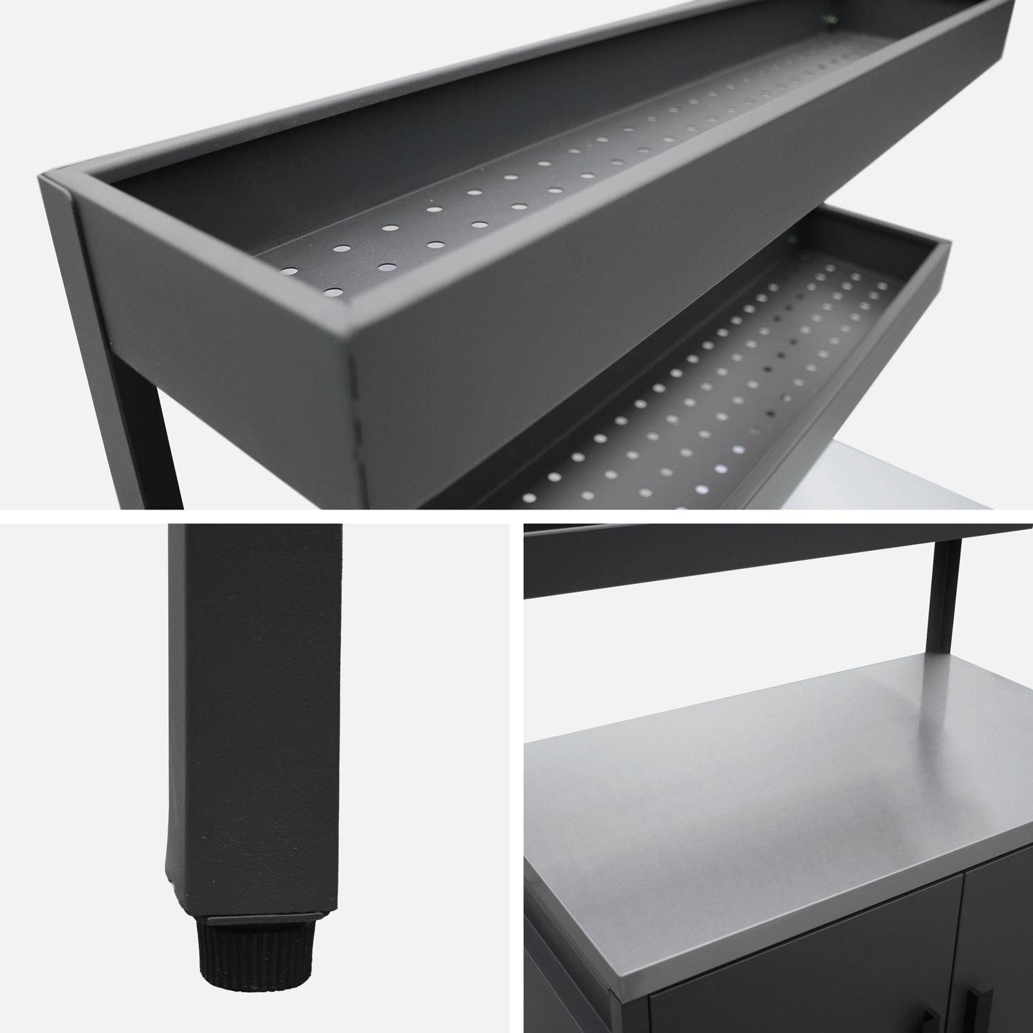 Cuisine extérieure 6 modules avec barbecue en acier inoxydable noir  Photo10