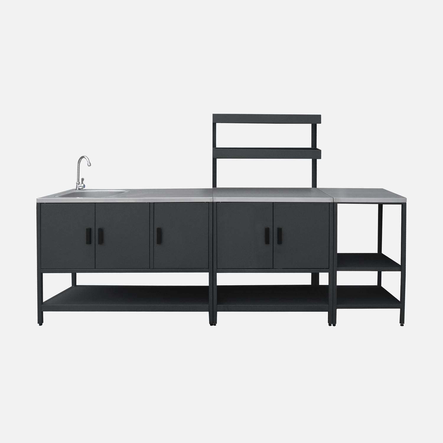 SoBuy Carrello cucina con ruote, piano in acciaio inox, mobile cucina