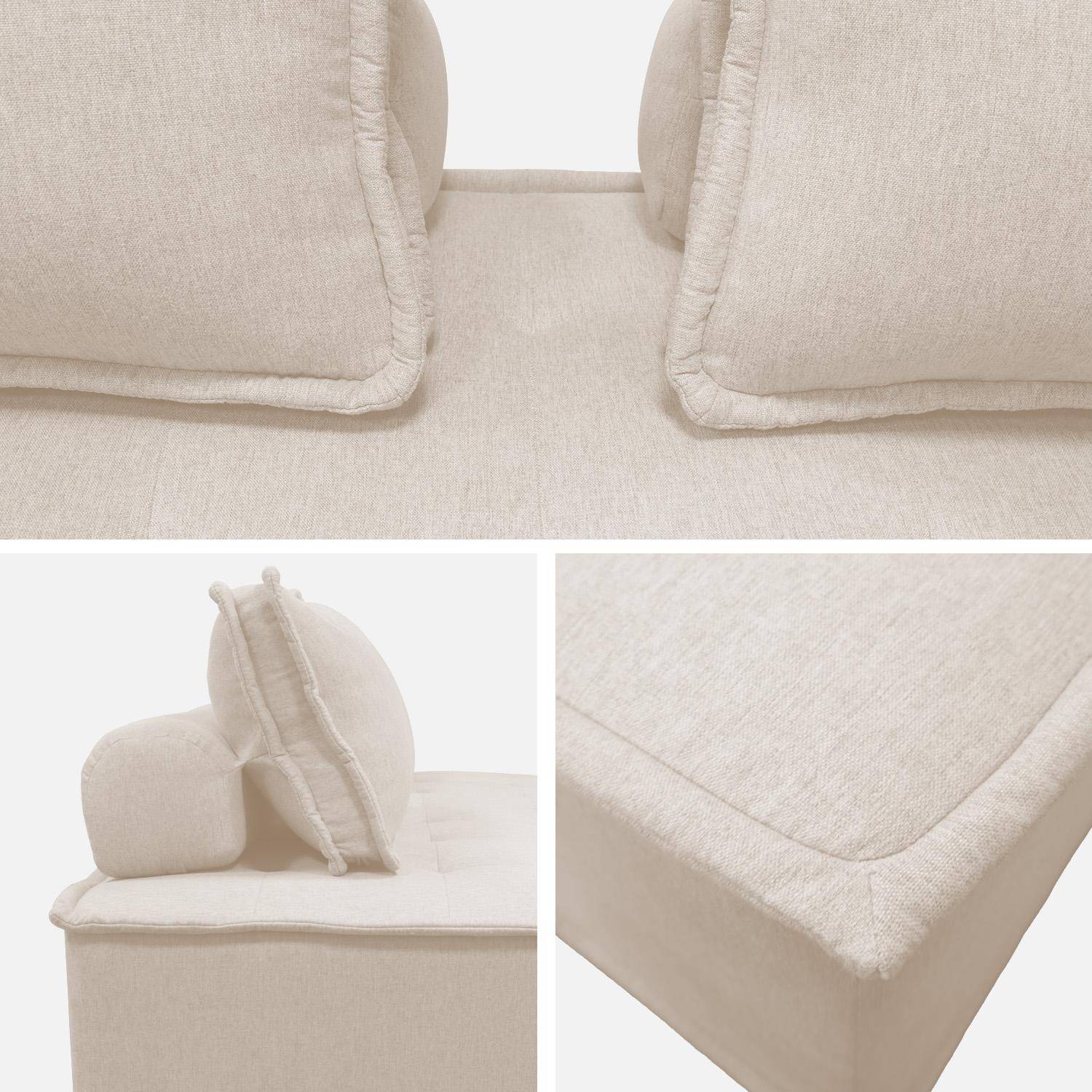 Ensemble chauffeuses DAO pour canapé modulable en tissu capitonné 3 places crème Photo5