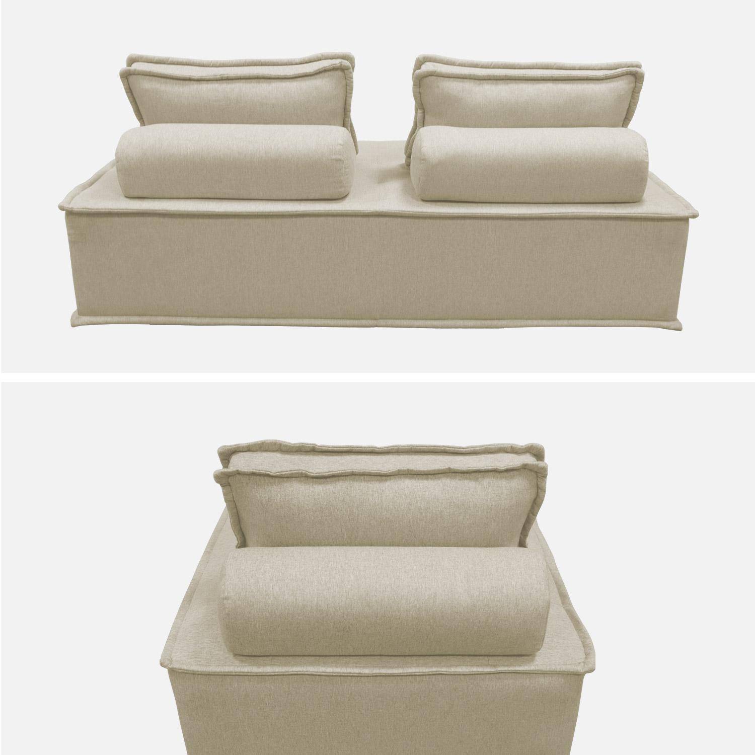 Set di poltrone per divano modulare in tessuto trapuntato a 3 posti, Dao, Beige, 180x90x78 cm Photo4