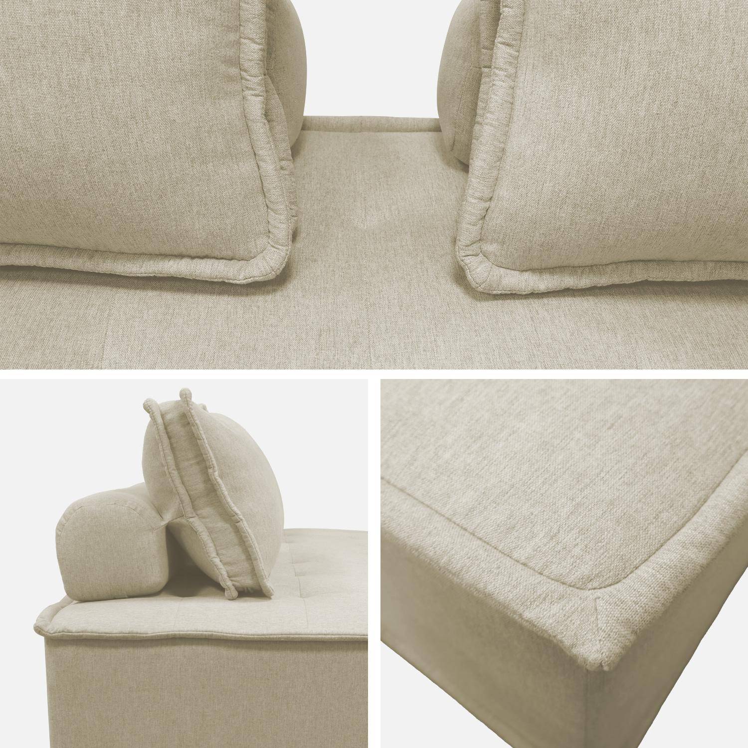 Set di poltrone per divano modulare in tessuto trapuntato a 3 posti, Dao, Beige, 180x90x78 cm Photo5