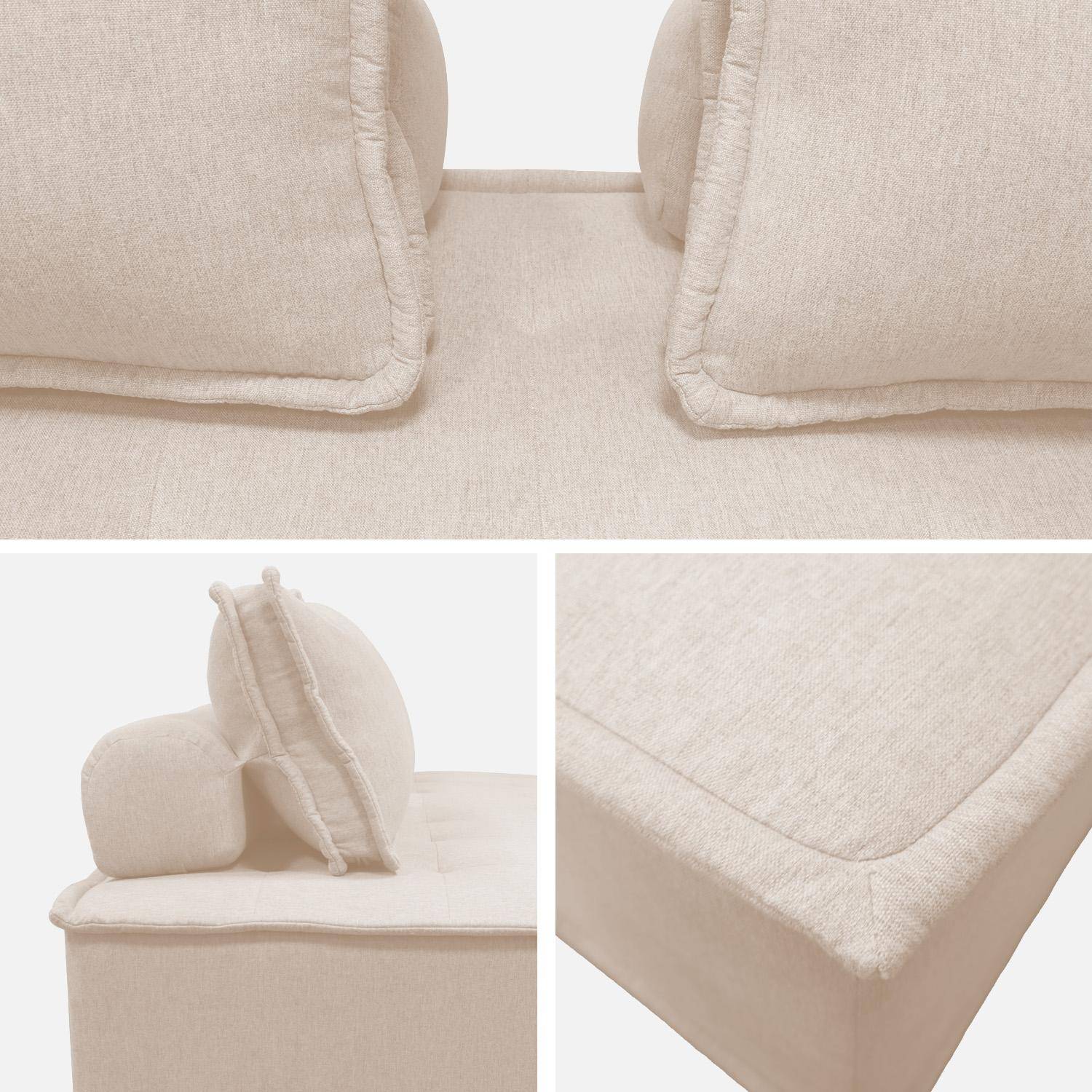 Ensemble chauffeuses DAO pour canapé modulable en tissu capitonné 4 places crème Photo5