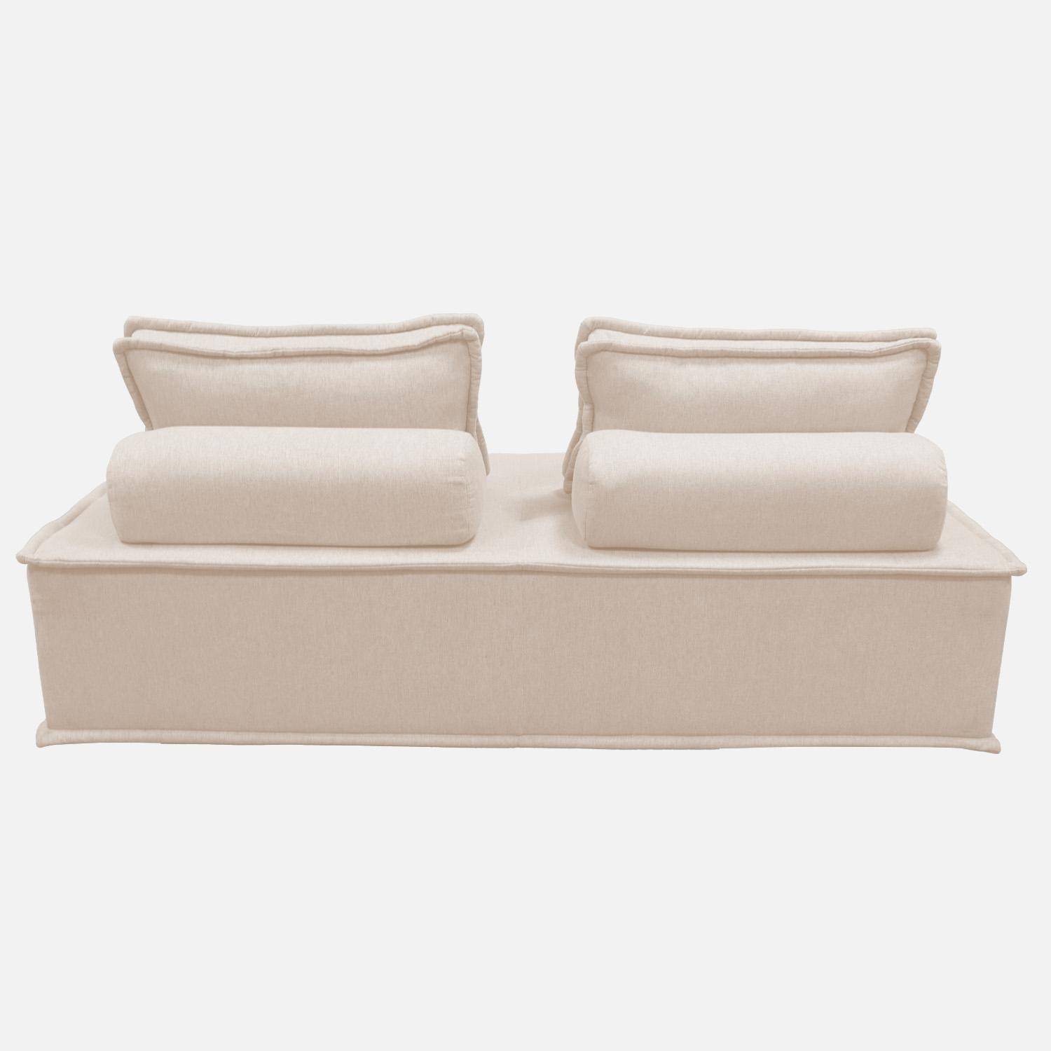 Ensemble chauffeuses DAO pour canapé modulable en tissu capitonné 4 places crème Photo4