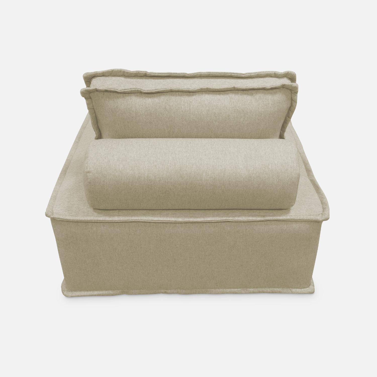 Set van 2 Dao fauteuils met 2-zitsbank in beige stof, met kussen Photo5
