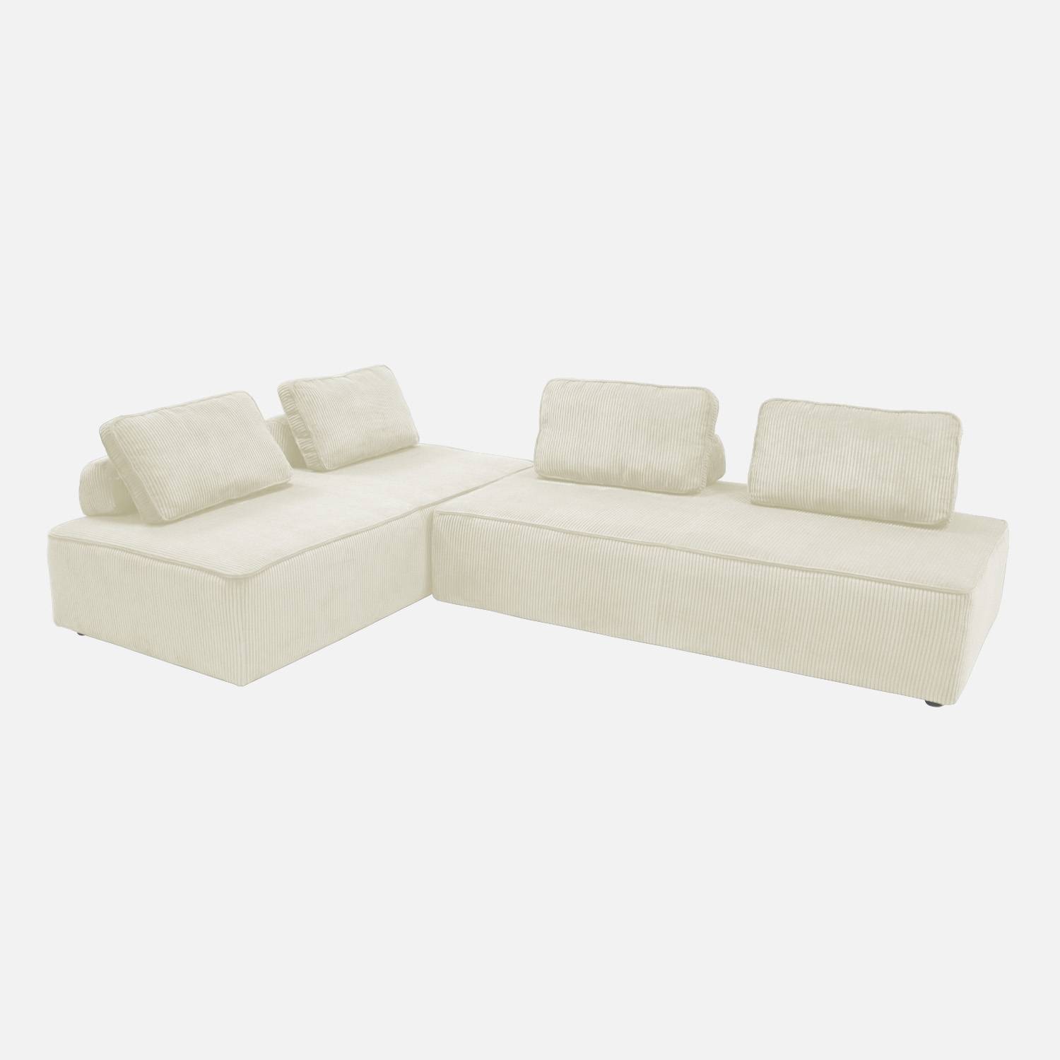 Lot de 2 chauffeuses 2 places pour canapé modulable crème