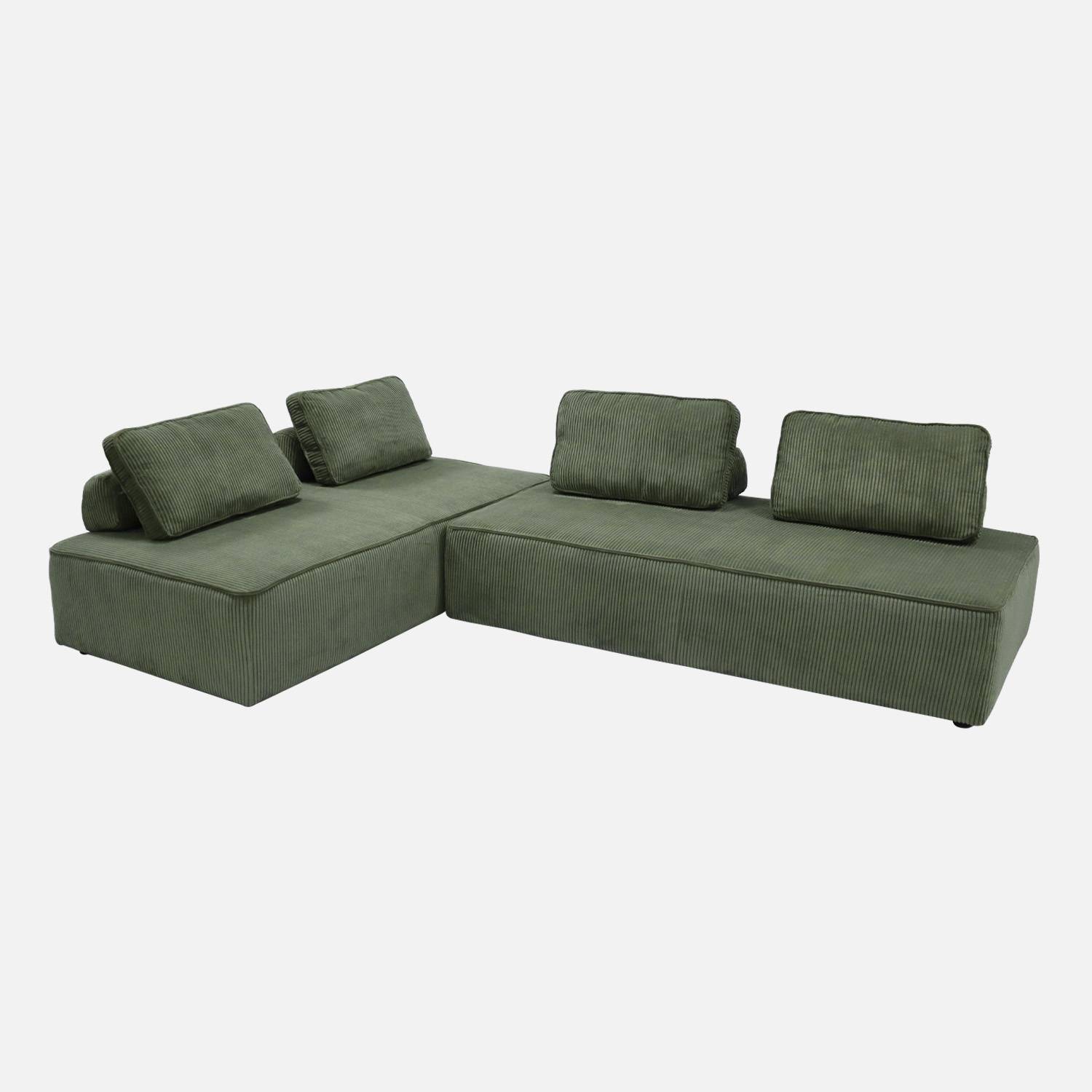 Lot de 2 chauffeuses 2 places pour canapé modulable vert