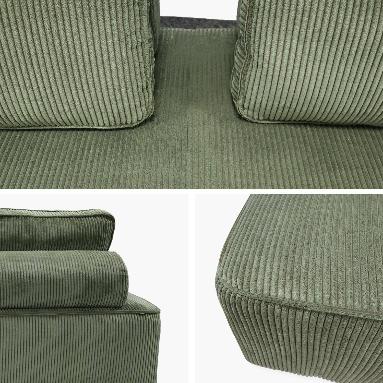 2er-Set Sessel und 2-Sitzer Sofa mit Cordbezug grün