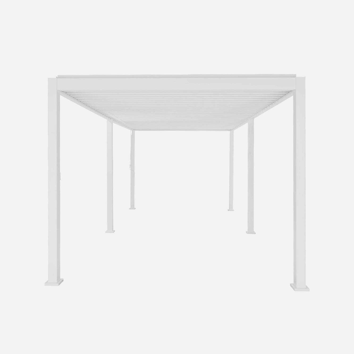 Pergola met lamellendak 6x3m aluminium verstelbare lamellen wit 591 x 301 x 257 cm - Triomphe,sweeek,Photo5