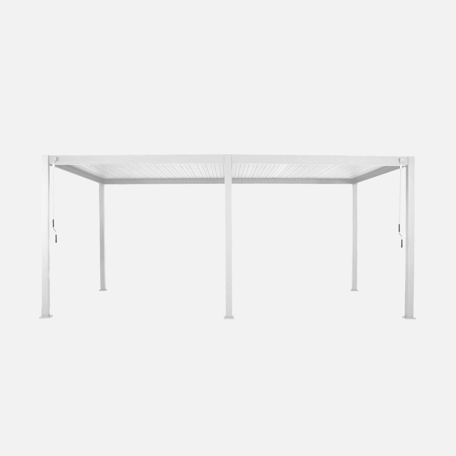 Witte lamellendak pergola, Triomphe, 3x6m, aluminium, met verstelbare lamellen Photo3