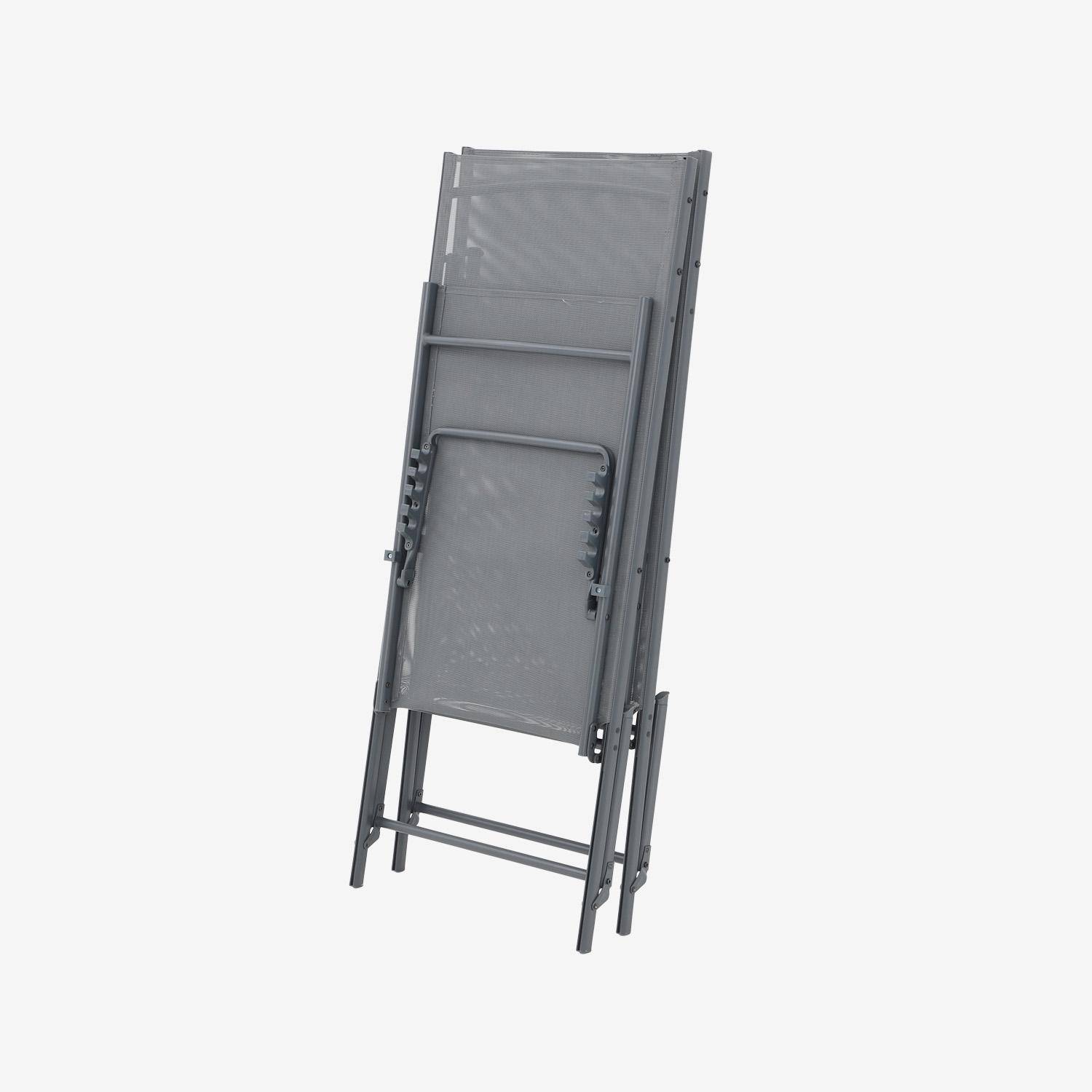 Pair of multi-position steel sun loungers, Tropea, Anthracite, 181x54.5x82.5 cm Photo5