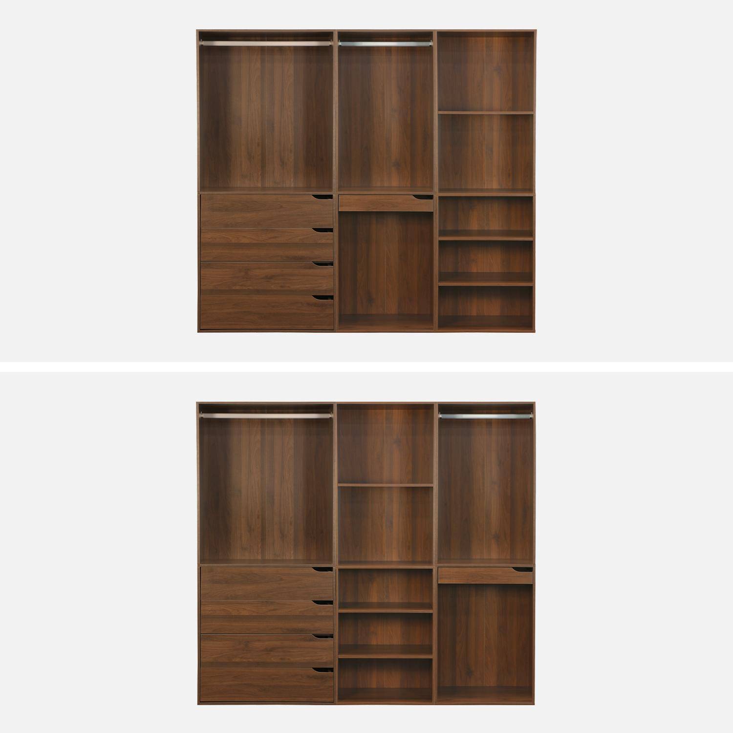 Vestidor Módulo de 3 elementos, Modulo, Madera de nogal, 200x45x180 cm Photo3