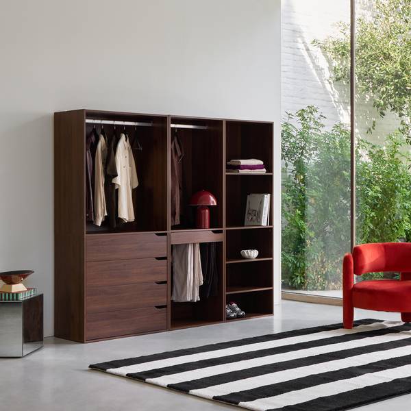 Kleiderschrank-Set mit 3 Elementen nussbaumfarben