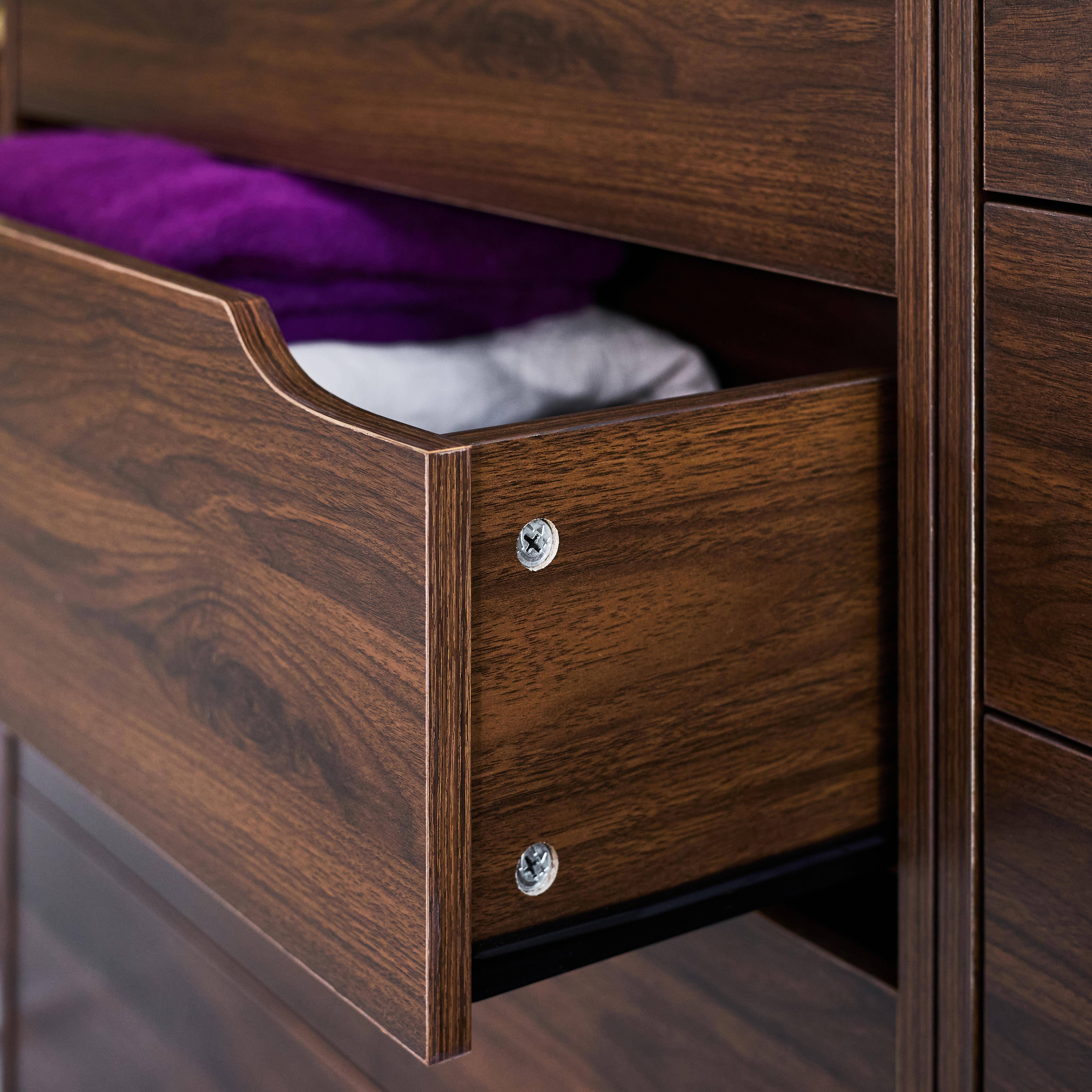 Módulo de vestidor con decoración de madera y 3 estantes Nogal - 200x45x180 cm,sweeek,Photo4