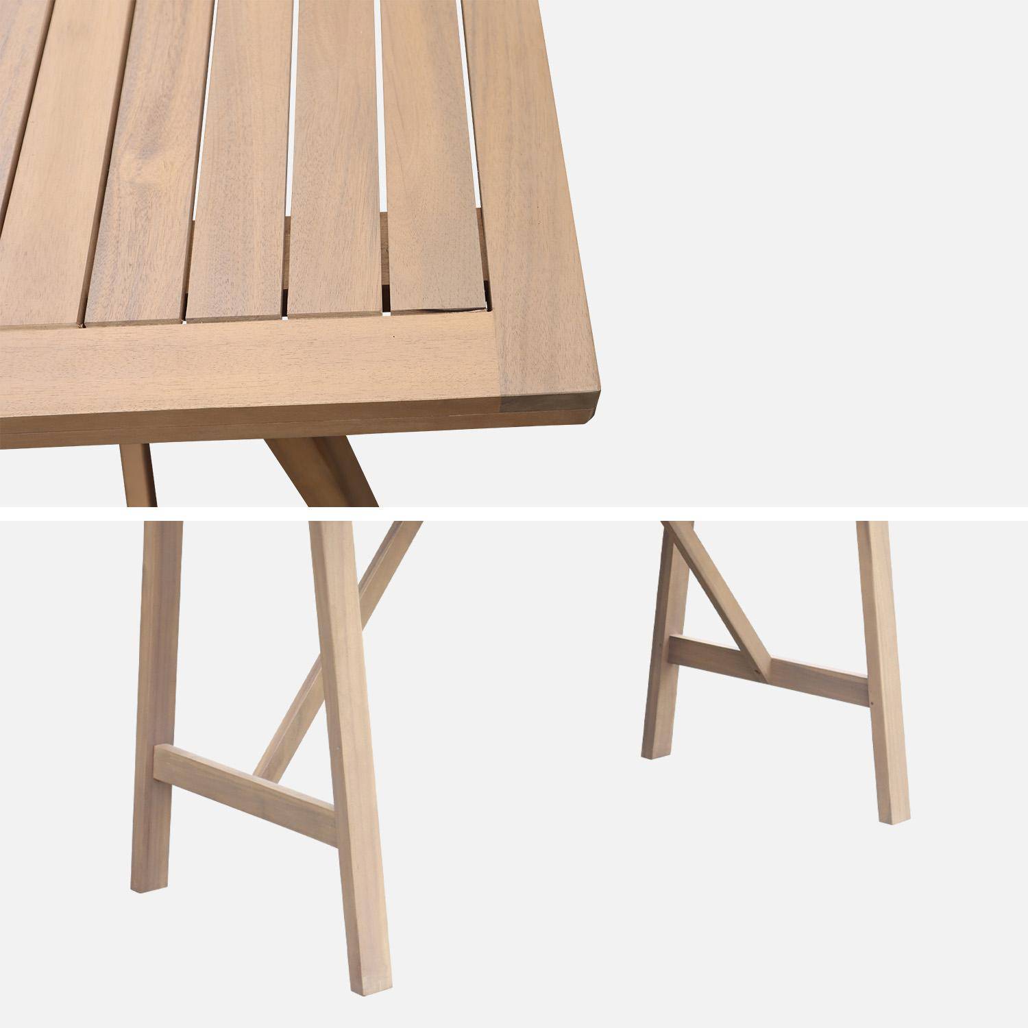 Table haute de jardin bois d'acacia 4 places Paloma naturel 150 x 81 x 100 cm,sweeek,Photo5